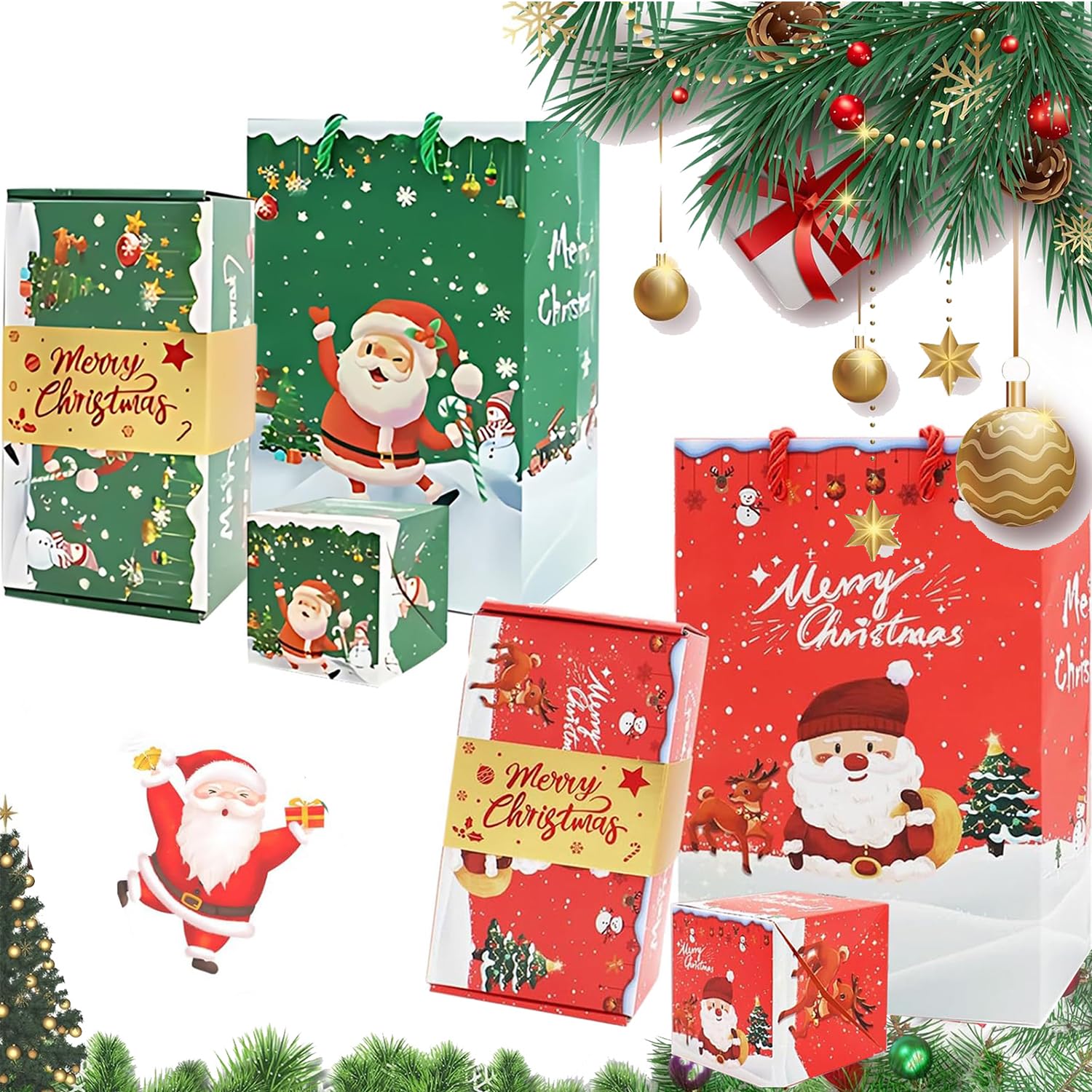 Surprise Gift Box Explosion, 2024 Christmas Surprise Box Gift Box Explosion for Money, Christmas Birthday Surprise Blast Gift Boxes (Red&Blue,24Pcs)