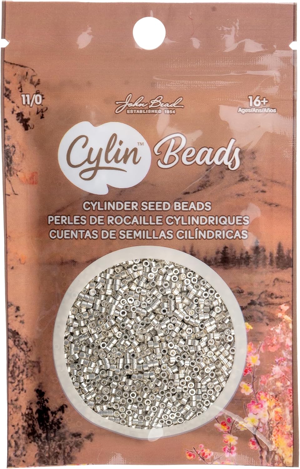 John Bead 25g Cylin Beads Metaluxe Silver 11/0 Glass Cylindrical Seed Beads for Jewelry Bracelets Necklaces Earrings Making Embroidery