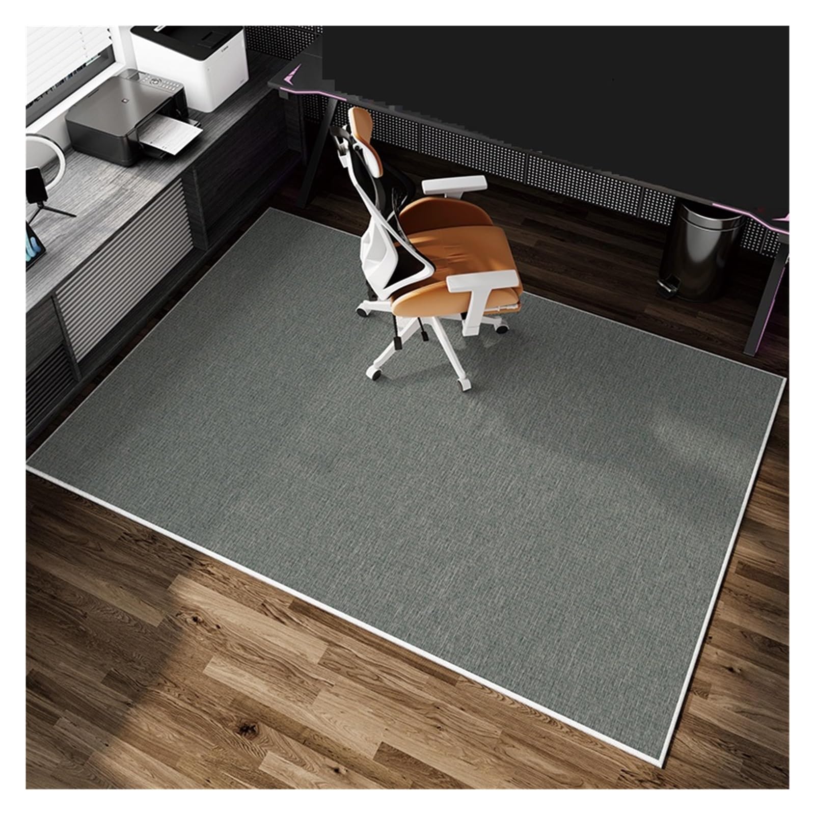 Schalldämmende Stuhlunterlage Gaming-Zimmer-Teppich, Arbeitszimmer, Computer, Drehstuhl, schalldicht, Fußstütze, Schlafzimmer, Schlafsaal, Fußmatten, Heimdekoration(Type 5,80x160cm 31x63inch)