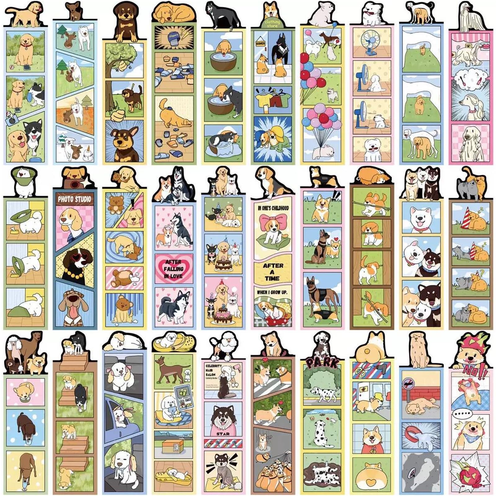 30PCS Creative Animal Bookmark for Kids and Women About Dog World - Fun Cartoon Cat Page Holders, Unique Gifts for Book Lovers, Students, Boys & Girls on Birthday School Rewards Library Reading