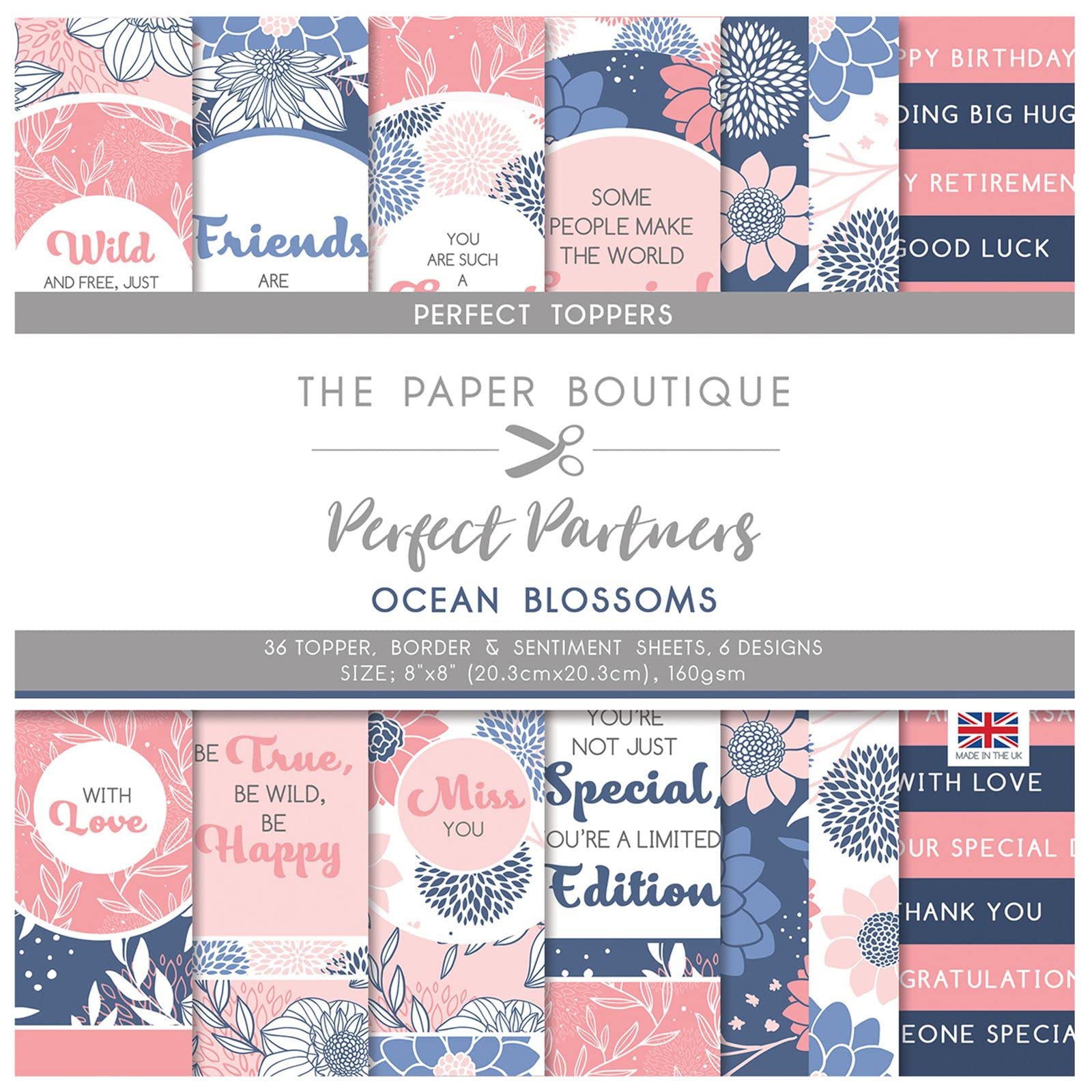 The Paper Boutique Various Perfect Partners-Ocean Blossoms-Toppers, 8X8, Pb1577
