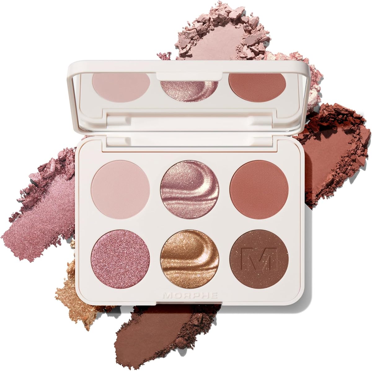 Paleta de sombra de ojos Morphe ChromaPlus 6-Pan - Maquillaje de ojos de alto pigmento con sombra de ojos brillante, mate y metálica - Colección de maquillaje de sombra de ojos neutra para uso durante todo el día - Especia exterior (0.26 oz)