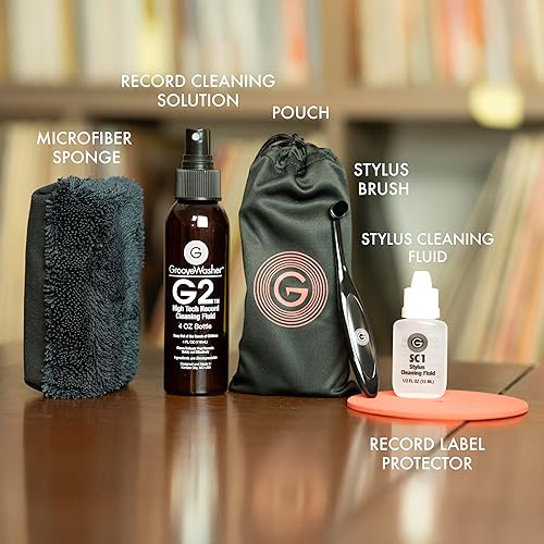 Miniatura 2 de GrooveWasher Sistema de cuidado de grabación y lápiz capacitivo: líquido de limpieza de registro y almohadilla de limpieza grande sin arañazos con