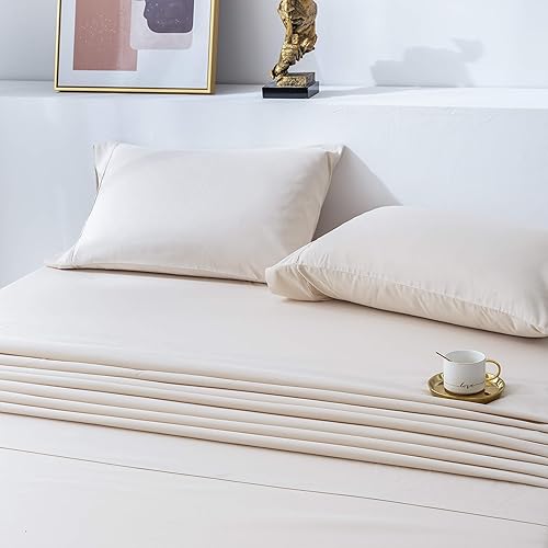 Miniatura 7 de PY HOME & SPORTS Juego de sábanas de cama tamaño Queen blanco ultra suave 4 piezas ropa de cama de microfibra de lujo con bolsillos profundos de 16in
