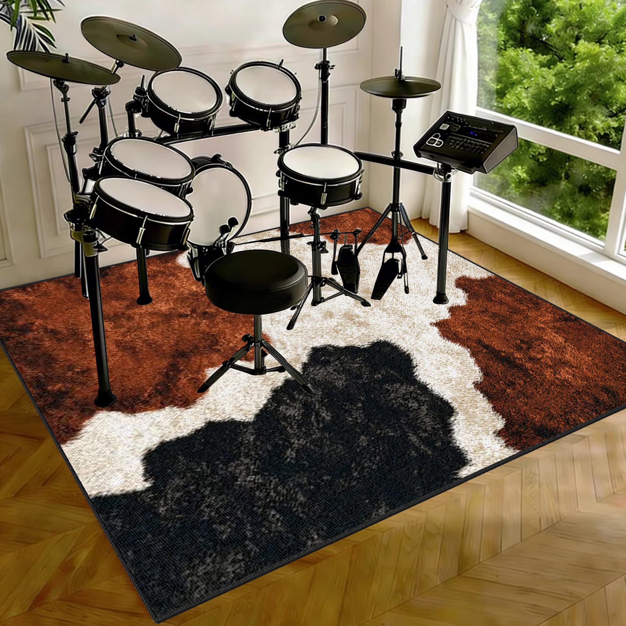 Elektroniczna mata perkusyjna dźwiękoszczelna mata bębnowa mata ochronna do akcesoriów perkusyjnych mata akustyczna mata podłogowa do instrumentów muzycznych 150 x 120 cm