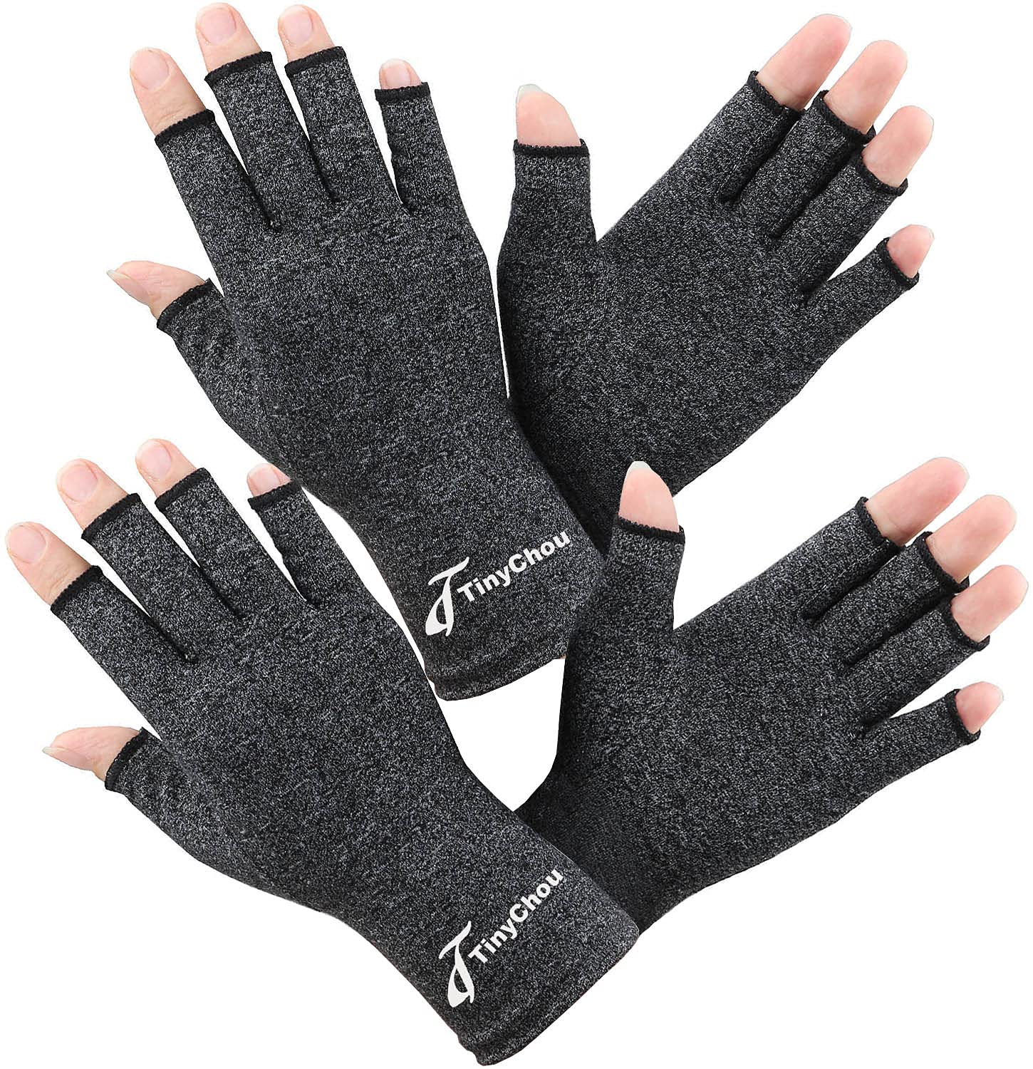 One-Day Sale: Up to 40% Off 2 Pairs Compression Arthritis Gloves for Women and Men - Fingerless Gloves for Arthritis Hand Pain Relief Typing Super Deal Product 2 Pairs Compression Arthritis Gloves for Women and Men - Fingerless Gloves for Arthritis Hand Pain Relief Typing