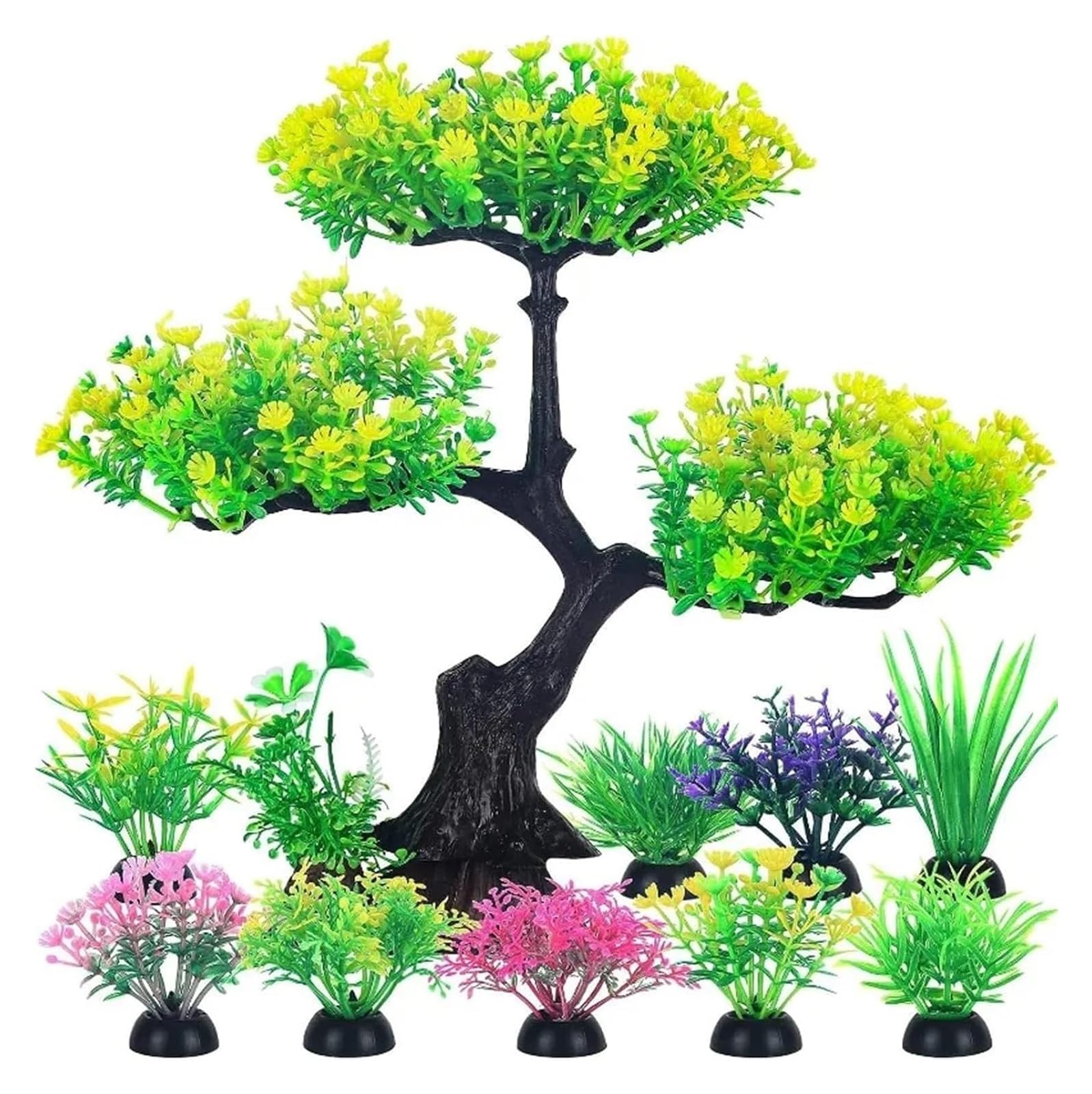UULIMAXONT Simulated aquarium plants, Artificial ABS Aquarium s Fish Tank Water Weeds Decoration Multicolor