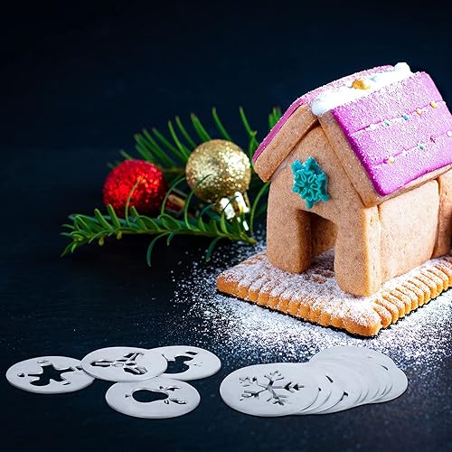 Miniatura 2 de Nuenen Juego de 12 piezas de prensa de galletas de Navidad, discos de prensa de galletas, plantillas de acero inoxidable, disco de molde de metal