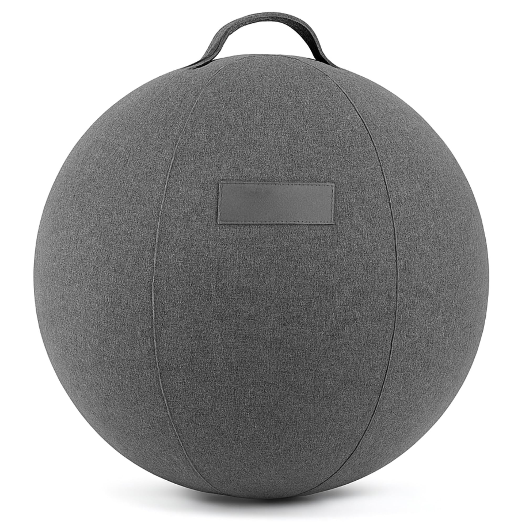DreamNest - Siège Ballon de Yoga 65 cm | Balle de Gym Transformable en Chaise de Bureau | Tissu Chiné Confortable | Idéal Posture, Gainage, Bureau Ergonomique