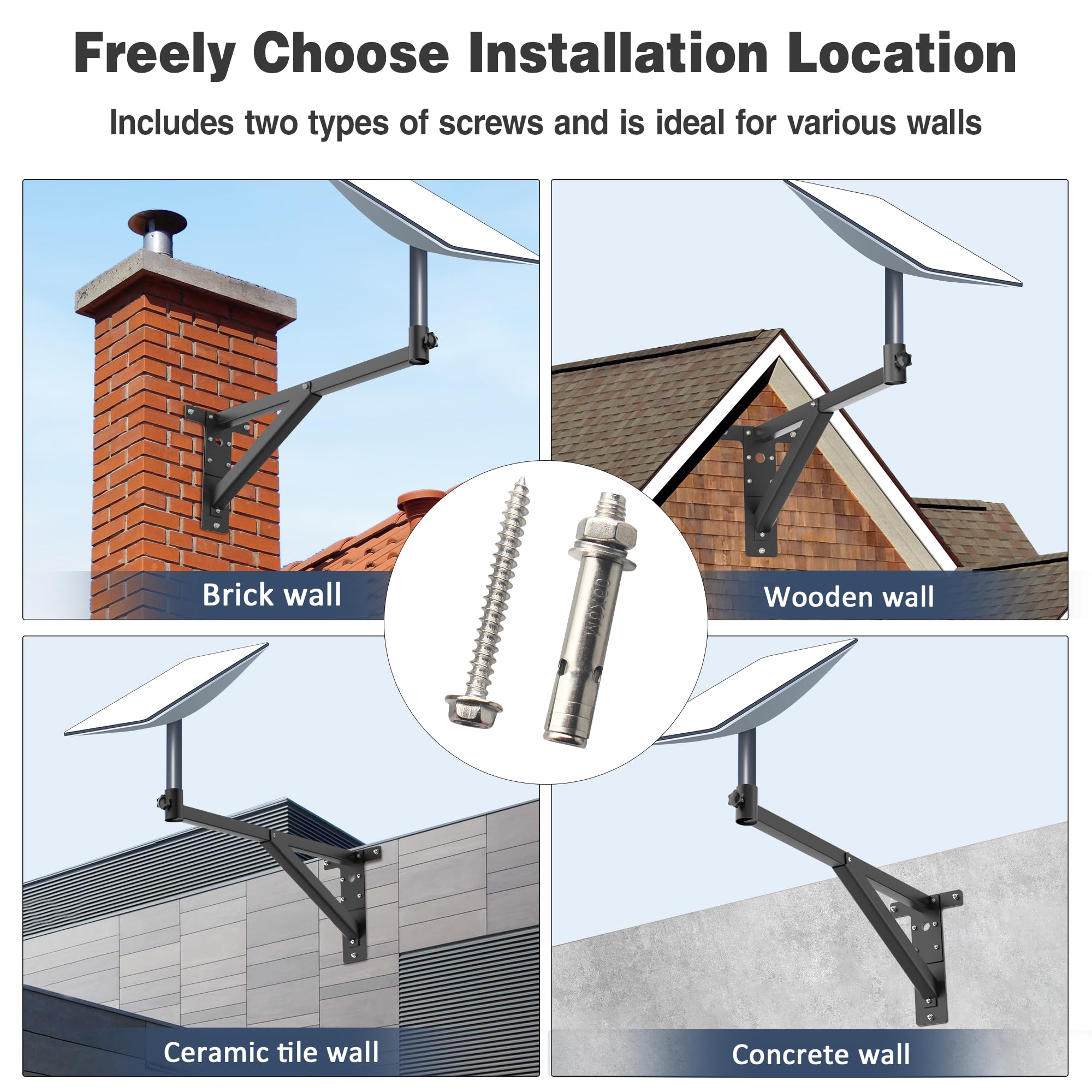 Starlink Long Wall Mount - Thickened Mounting Pole Kit for V2 Starlink Internet Satellite