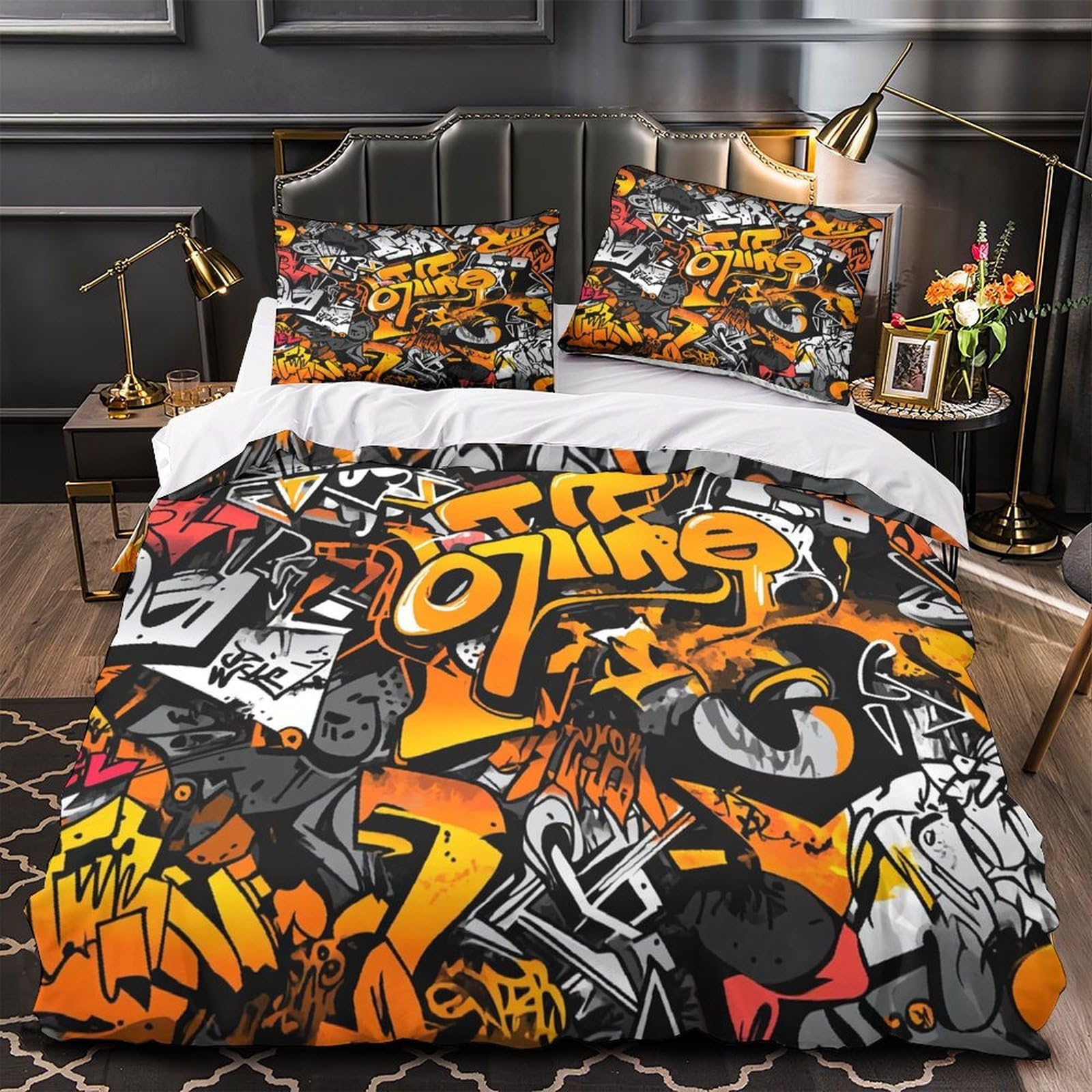 Housse de couette 3d super king 260x220cm design abstrait moderne
