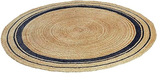 Miniatura 3 de Alfombra trenzada de yute tejida a mano, reversible, estilo bohemio, para entrada, alfombra redonda para cocina, sala de estar, alfombra decorativa