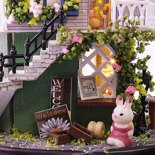 Miniatura 6 de con caja de música giratoria casa de muñecas en miniatura, casa de muñecas de bricolaje, regalos para niños para mujeres, regalos de cumpleaños para