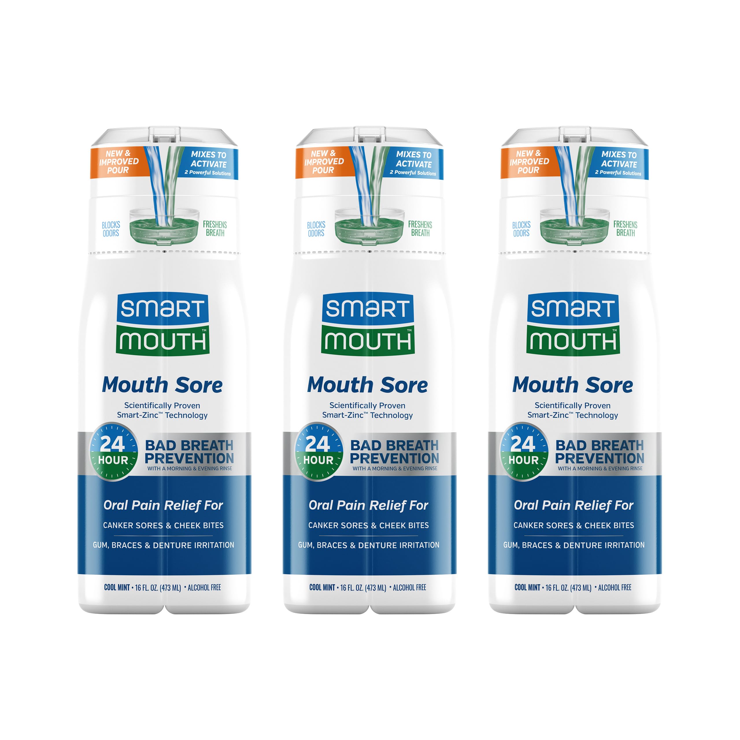 SmartMouth Mouth Sore Zinc Activated Mouthwash