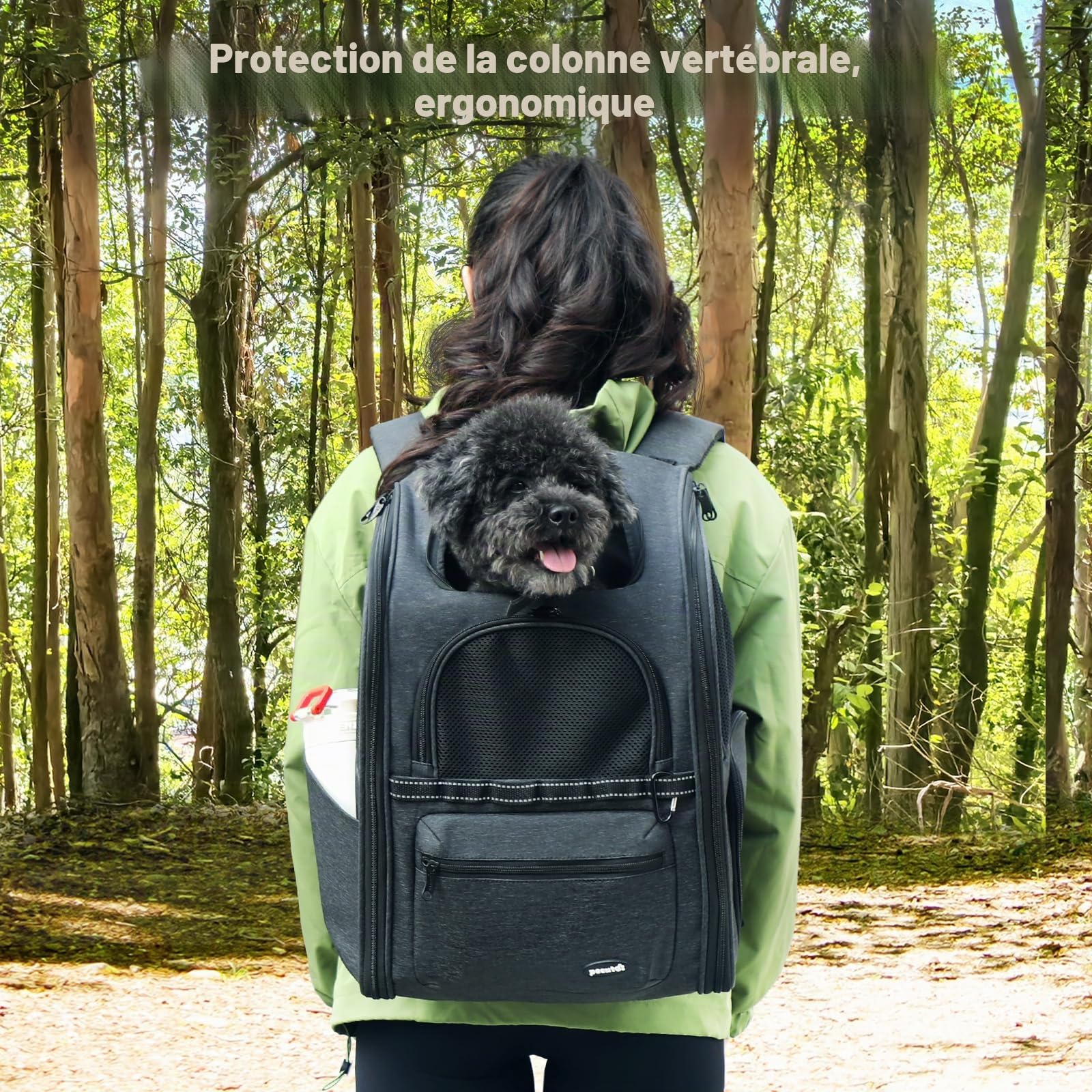 Pecute Sac à Dos Chat Chien réduction de Poids Anti-gravité de 30%, Sac à Dos Ergonomique pour Chien, Sac de Transport de décompression, Sac Respirant pour Animaux de Compagnie