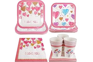 Valentines Day Plates for Kids Pack for 16
