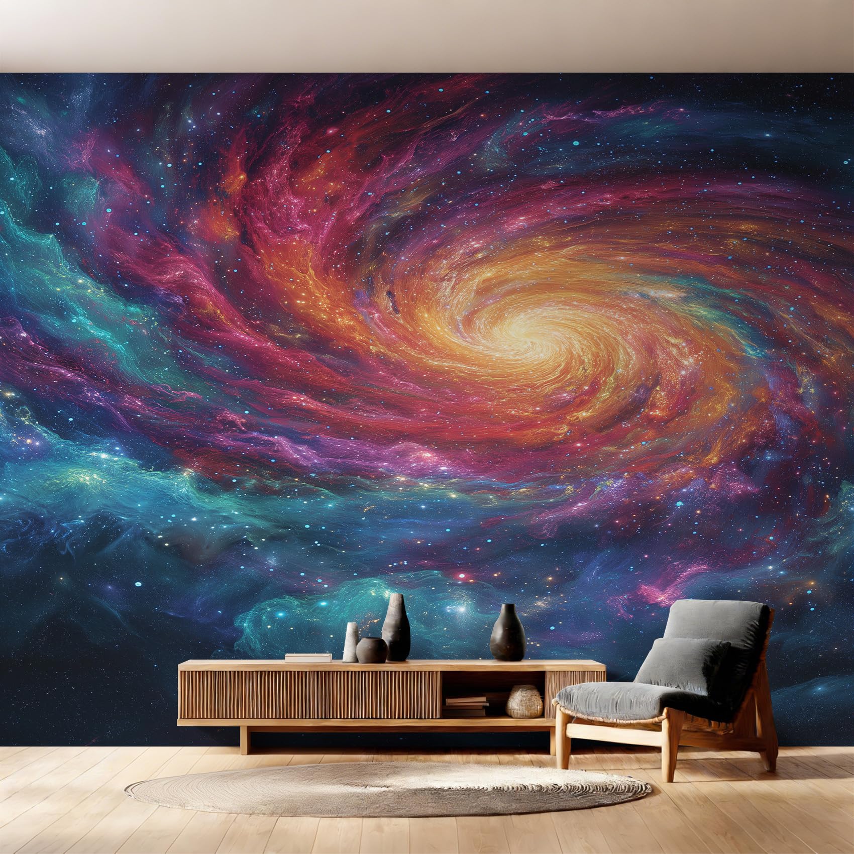 Papier peint panoramique galaxie 400x280 cm pour salon