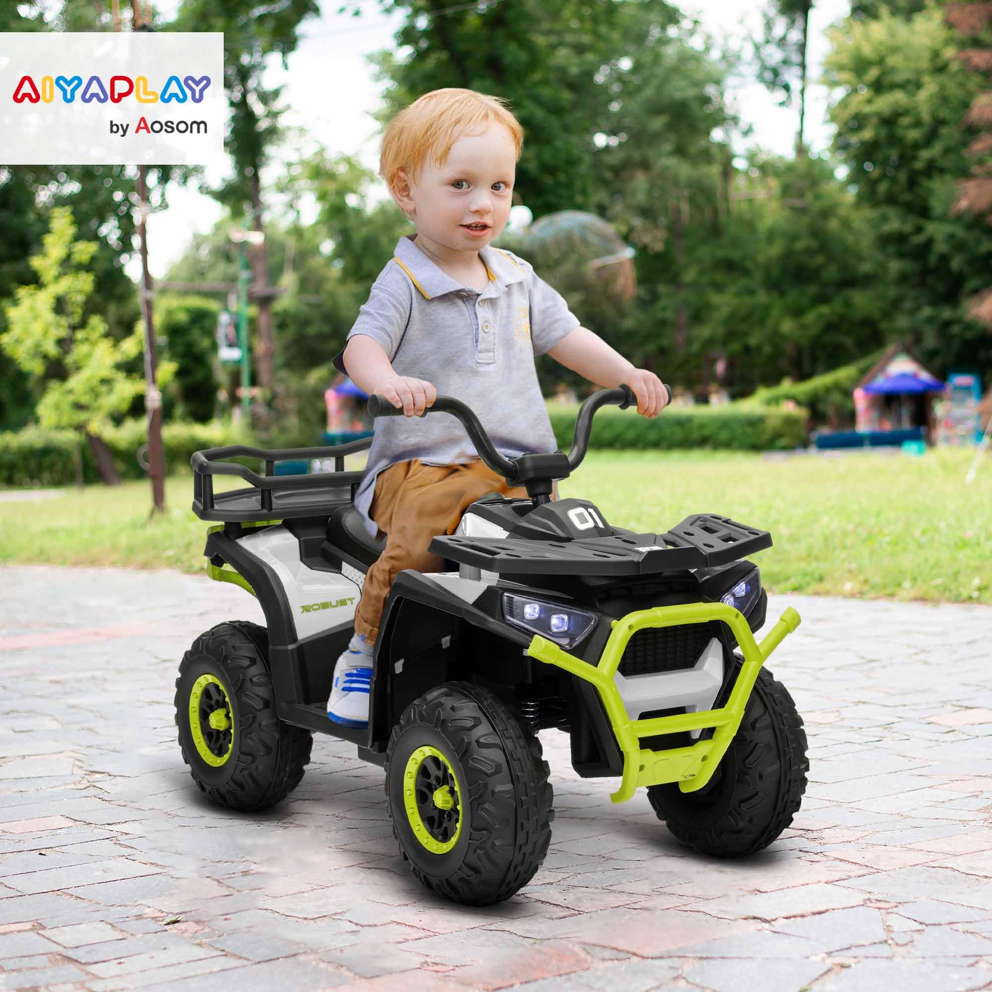 AIYAPLAY Quad Eléctrico para Niños 12V a Partir de 3 Años 3-6 km/h Verde
