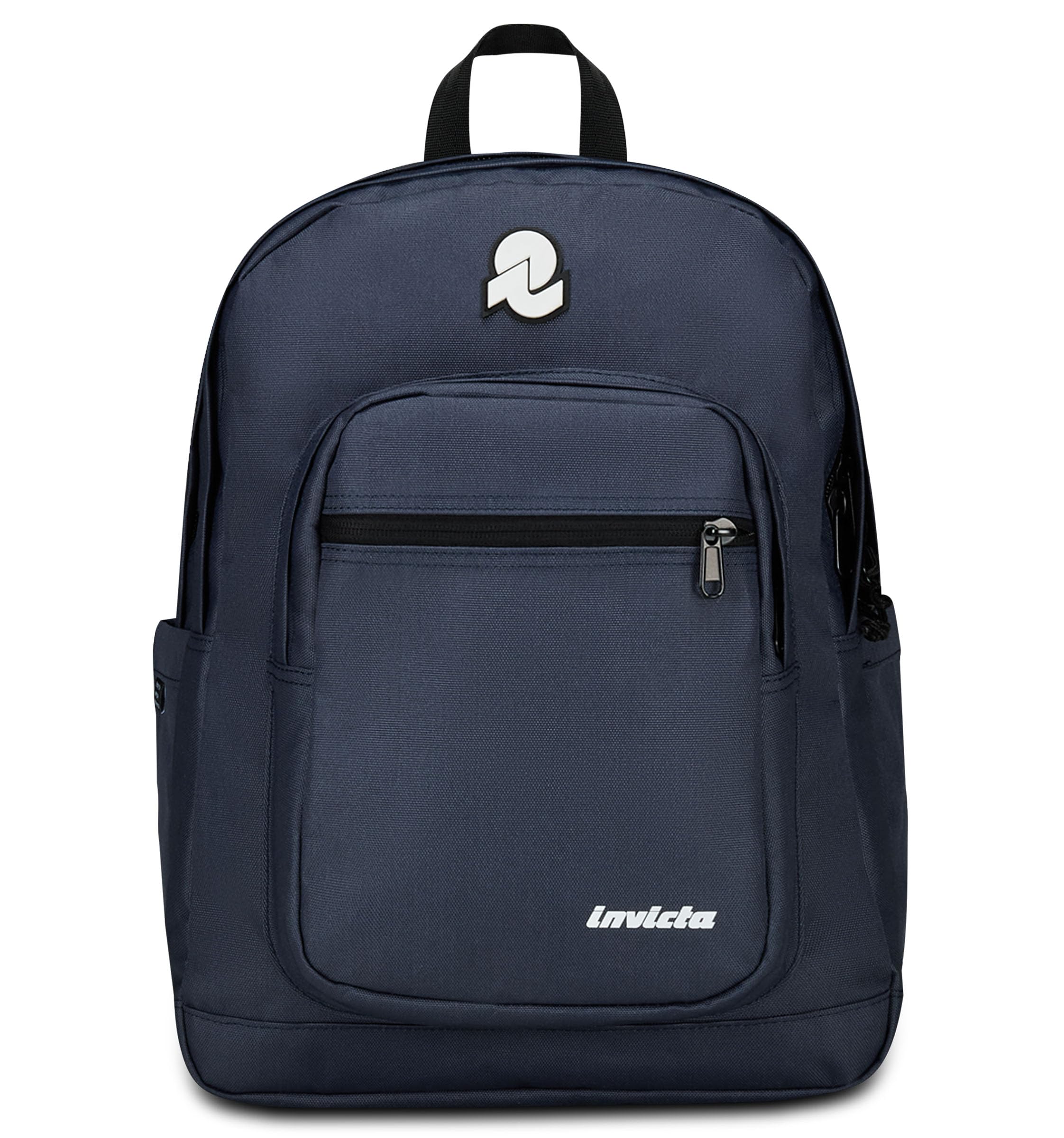 Invicta Zaino Scuola Jelek Plain Blu - Doppio Scomparto Super Capiente Con Tasca Porta PC o Tablet, Porta Borraccia e Organizer - Per Medie, Superiori e Viaggio, Ragazza
