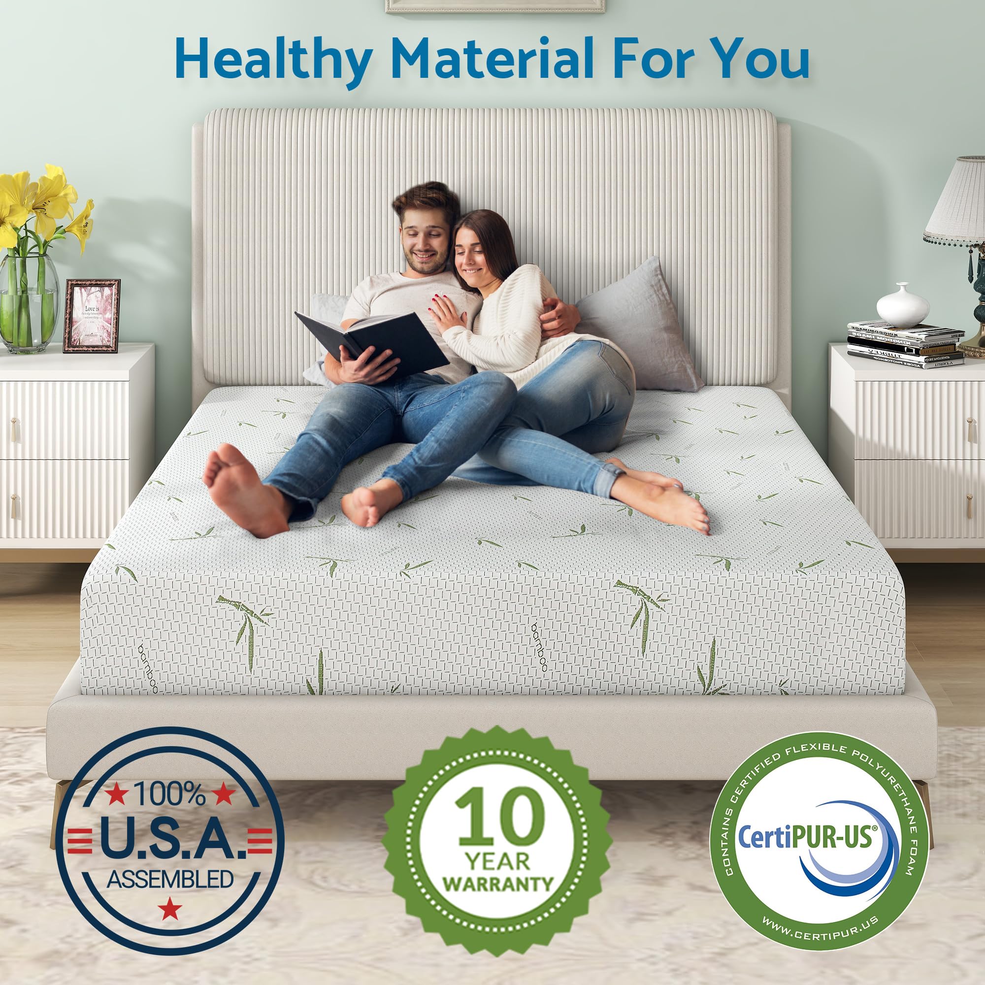 LIFERECORD Full Mattress, 10Inch Memory Foam Mattress in a Box Medium