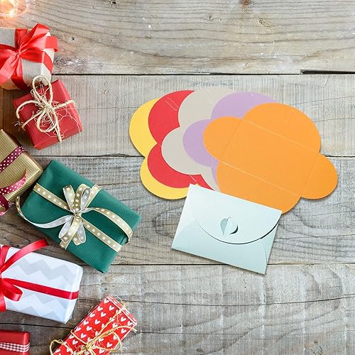 Miniatura 6 de PATIKIL Mini sobres, paquete de 50 unidades con cierre de corazón, almacenamiento de artículos pequeños, lindo tarjetero para boda, fiesta de