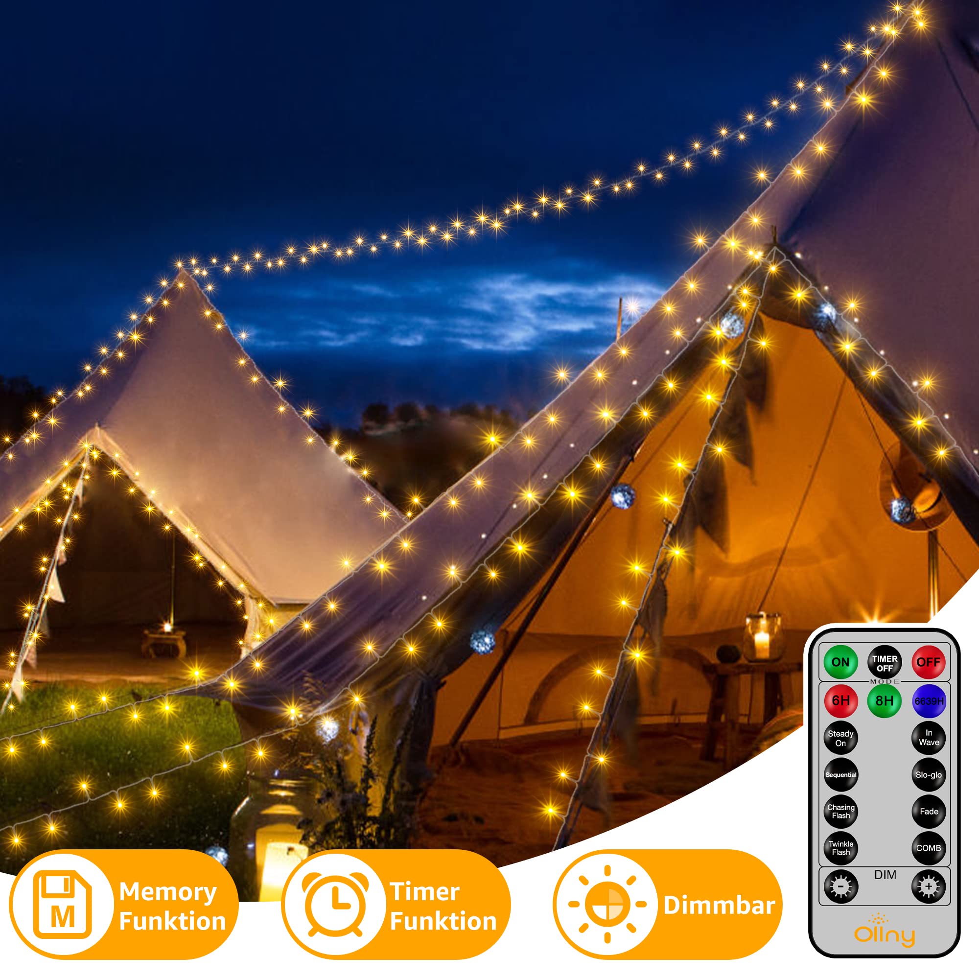 12M Luci Natale Esterno, Catena Luminosa 486Leds Luci Albero Natale