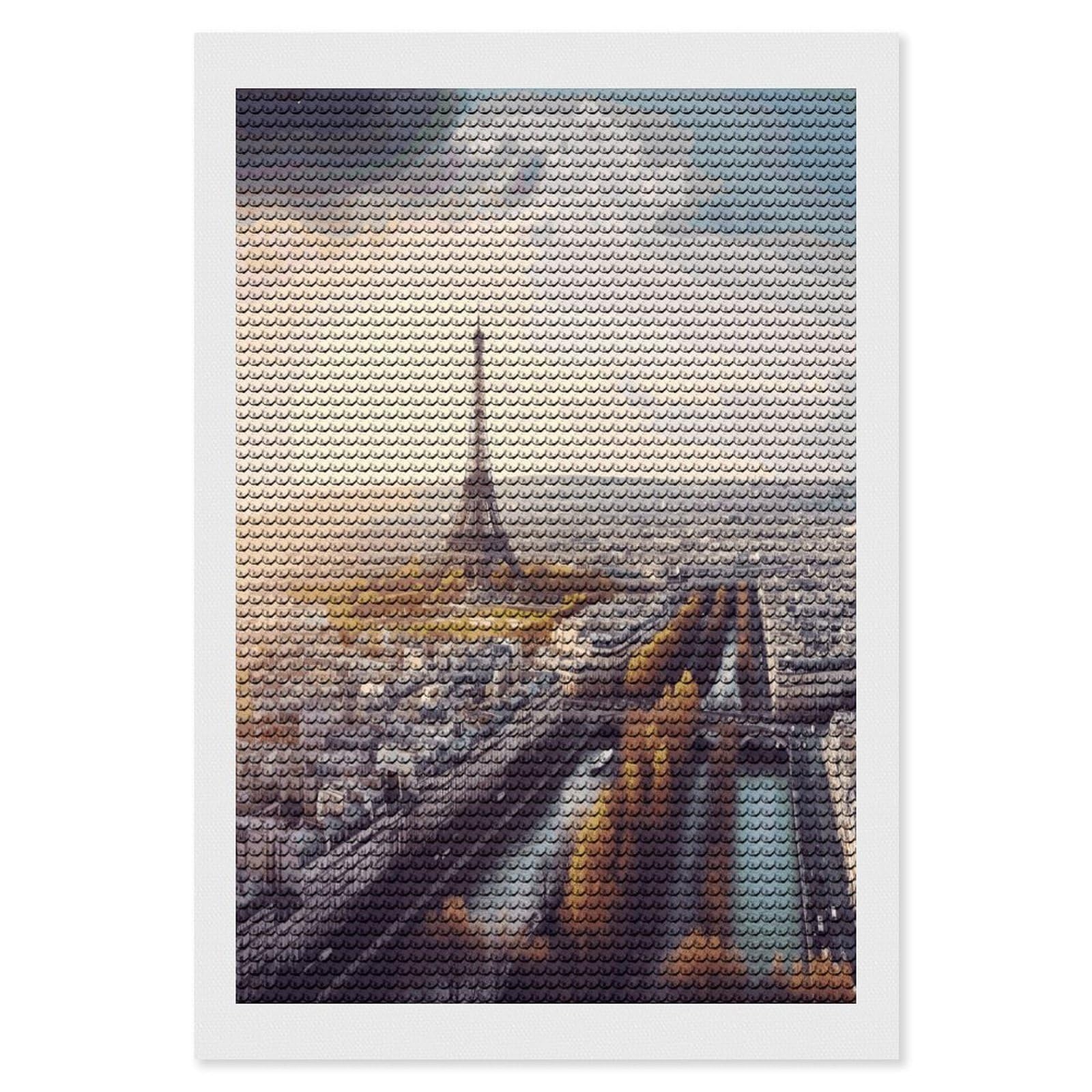 FekiLoot Aerial View of Paris Cityscape Diamond Art Kits for Adults Diamond Painting Kits for Beginners DIY Diamond Art Kits Round Full Drill Diamond Dot Gem Painting for Home Wall Decor Gift 8"x12"