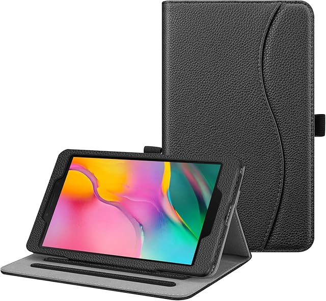 FINTIE Case for Samsung Galaxy Tab A8 8-Inch Tablet 2019 (SM-T290 / SM-T295), [Corner Protection] Multi-Angle Viewing Stand Cover with Pocket, Black