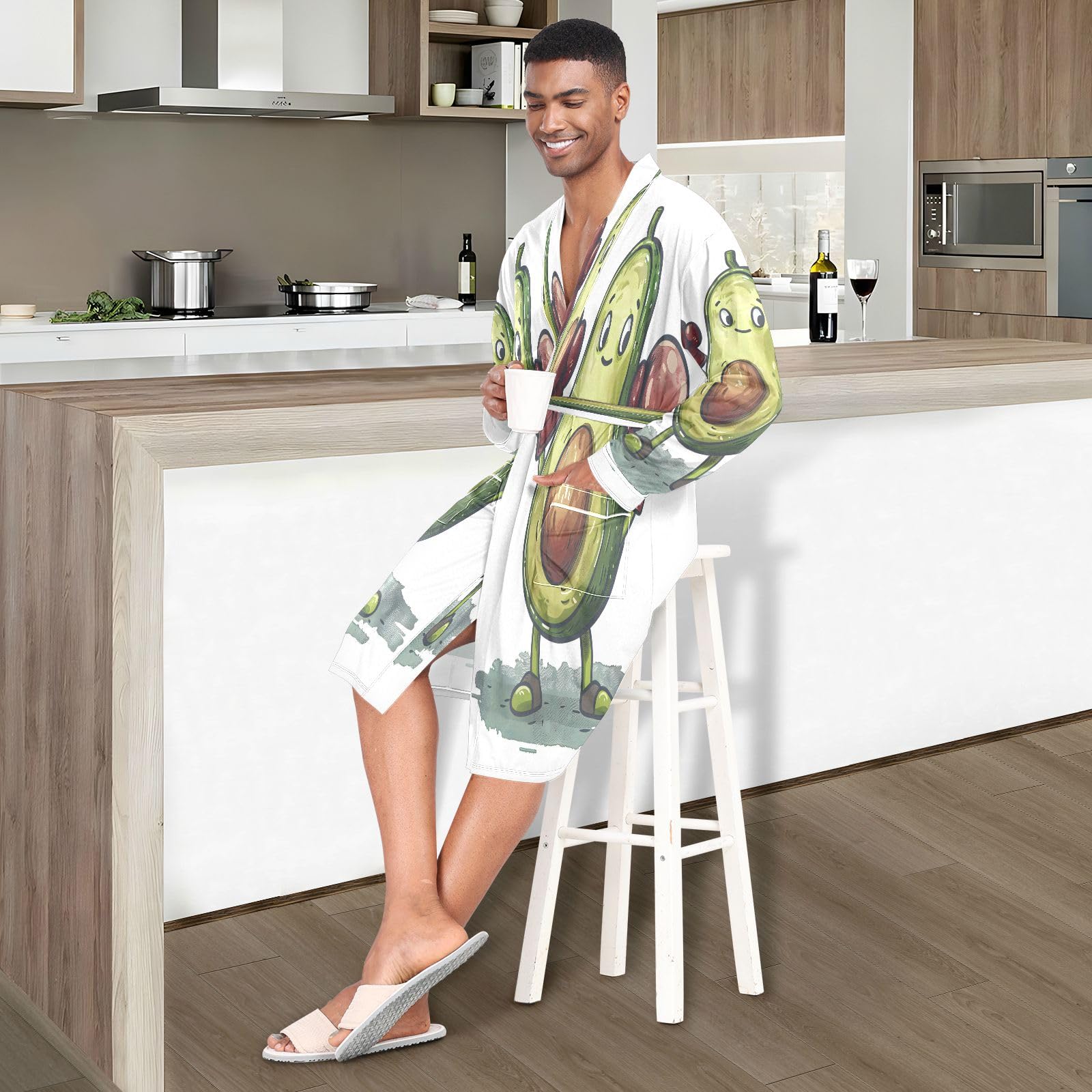 Peignoir de bain léger pour homme - Mascotte d'avocat
