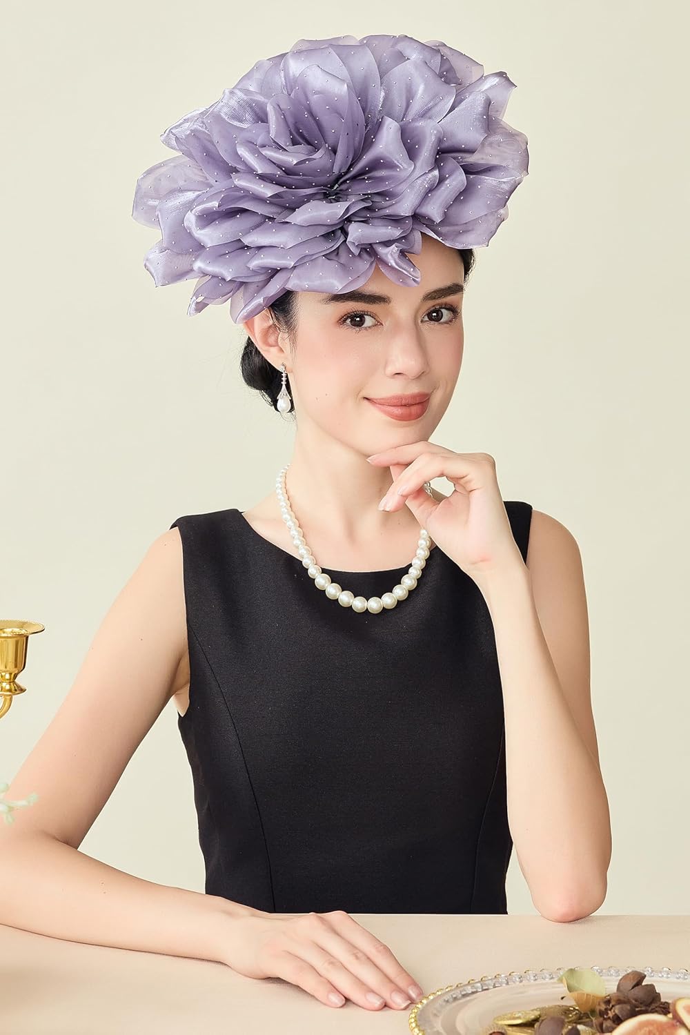 BABEYOND Fascinators Hats for Women - Tea Party Kentucky Fascinator Derby Hat Multi Layered Flower Headpiece with Hair Clip - Image 5