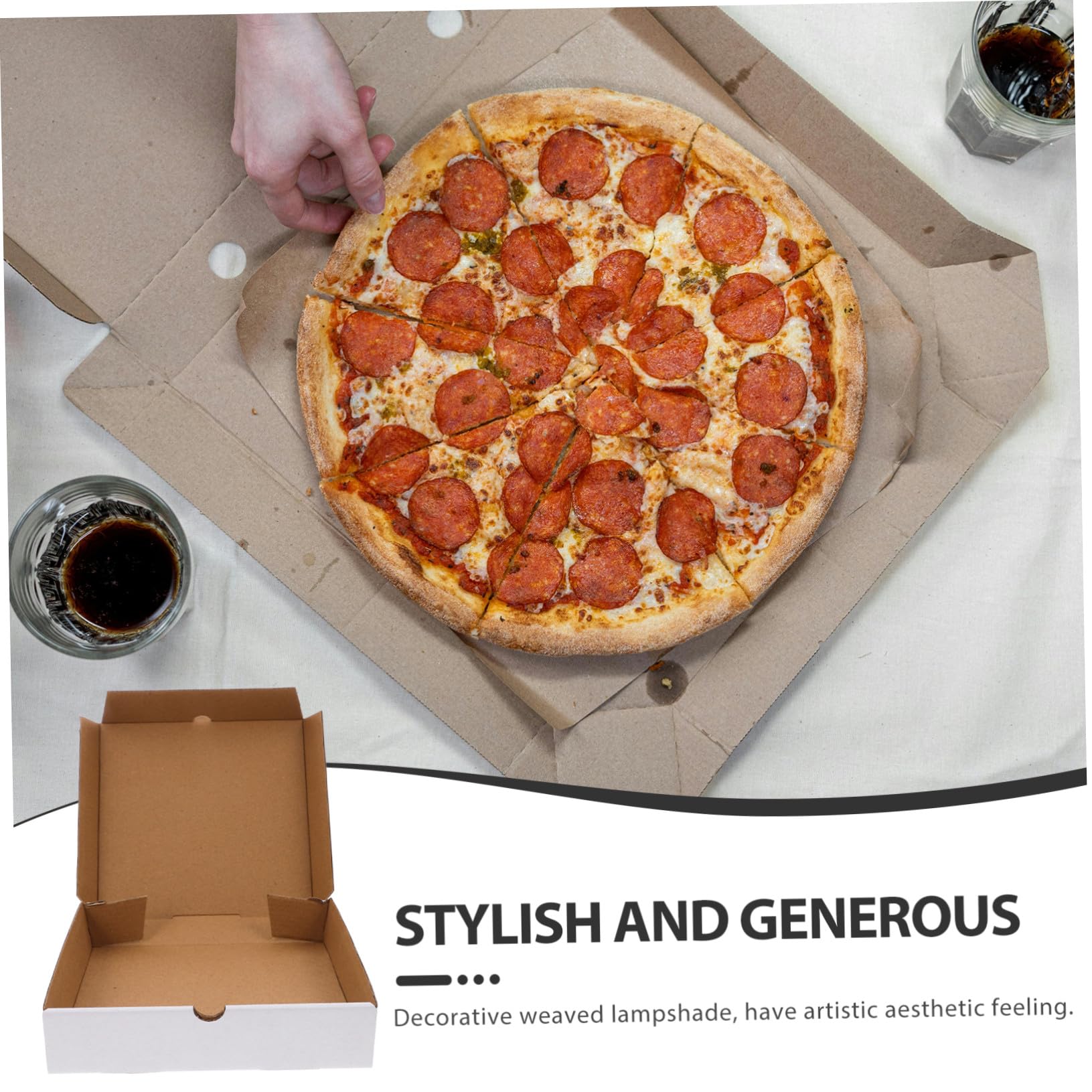 CHILDWEET 30 Szt. Sztuk Białych Falistych Pudełek Do Pizzy z Kraftowego Papieru Wytrzymałe i Nadające Się Do Ponownego Użytku Opakowania Pizzę i Ciasta Odporne Tłuszcz Cali