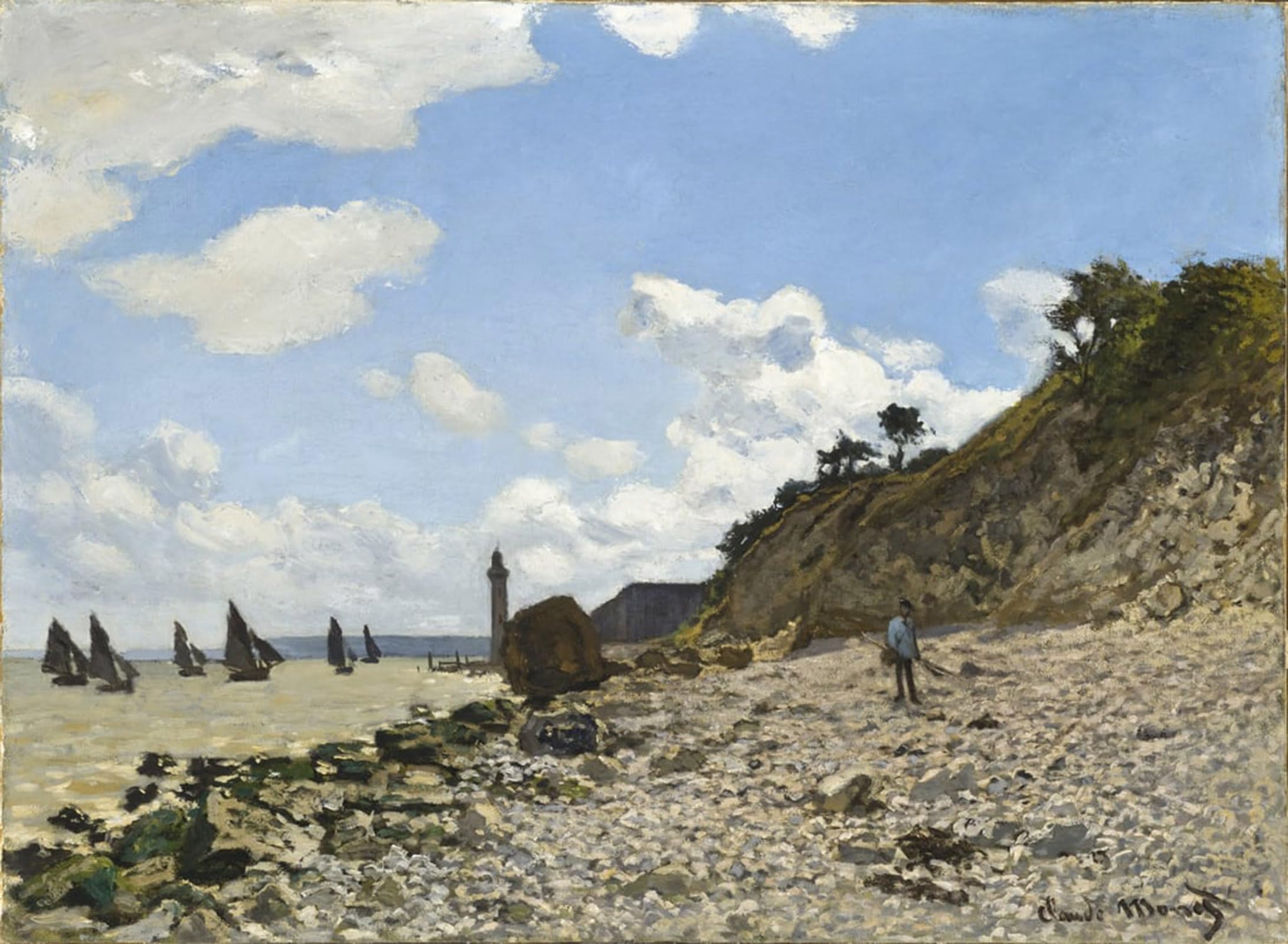 ARTXLXXBN Famous Painting Art Wall Decor Abstract Art Picture the Beach At Honfleur by Claude Monet Animal Pictures for Home Decor 60x90cm