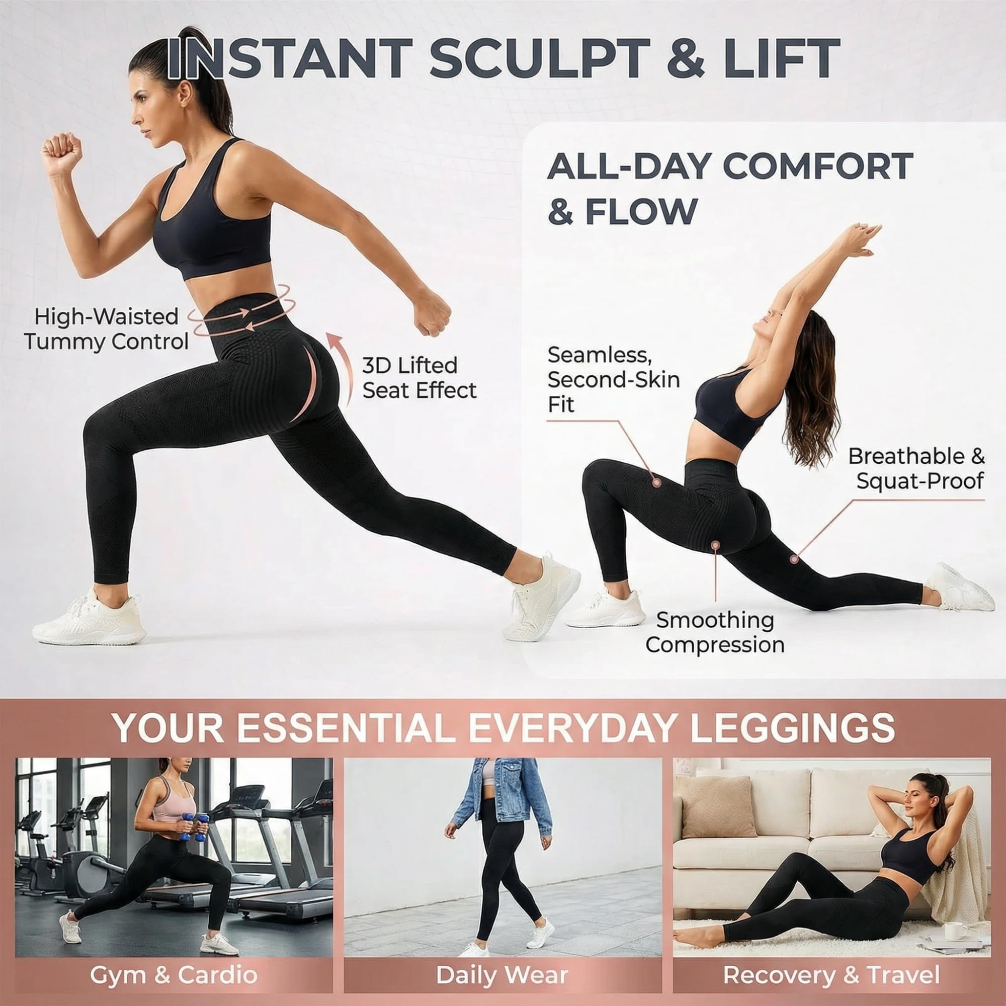 Leggings 3D Anticelulíticos Mujer,Leggings Anticelulitis 3D Compresión Lipedema,Leggins Anti Celulitis Deportivos Push Up, Mallas Anticelulitis Mujer Reductores Lipedema