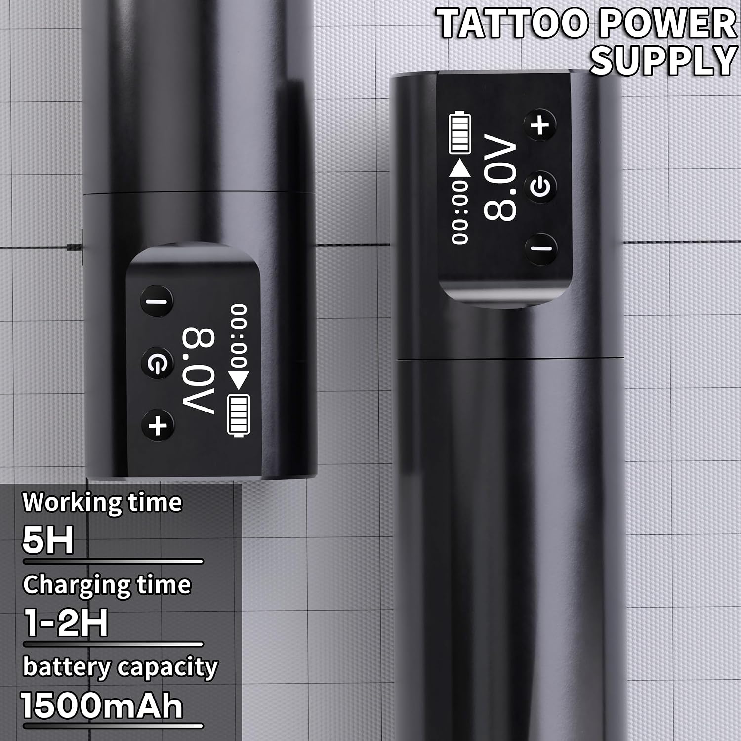 POSEIDON Wireless Rotary Tattoo Machine Kit with 20 Tattoo Cartridge Needles, Ink Set & 2 Rechargeable Batteries | Professional Portable Tattoo Gun for Beginners | Complete Starter Supplies (HM125)