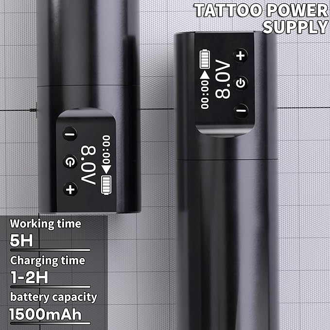 Kit Máquina de Tatuar Rotativa POSEIDON con Pantalla LED y B miniatura 4