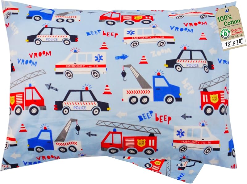 ZPECC Almohada para niños pequeños con funda de almohada – Almohada hipoalergénica de algodón orgánico de 13 x 18, artículos esenciales para bebés para cuna de viaje, cochecito de guardería (destinado a 2 años en adelante) auto
