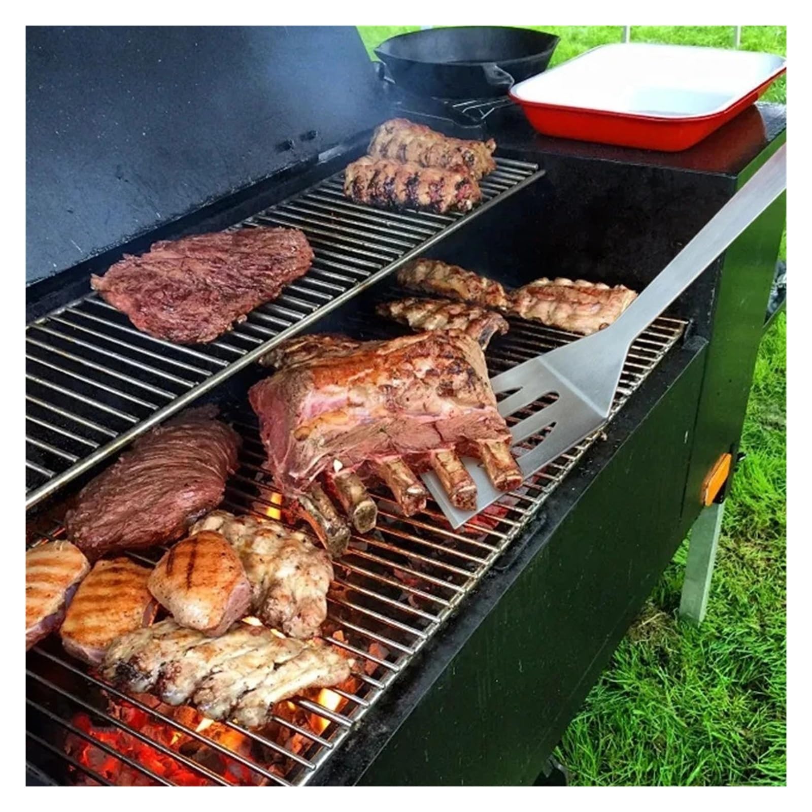 Ensemble d'accessoires for Barbecue, Kit d'ustensiles en Acier Inoxydable avec Sac, Outils Pratiques Portables for l'extérieur(3 Pieces Set)