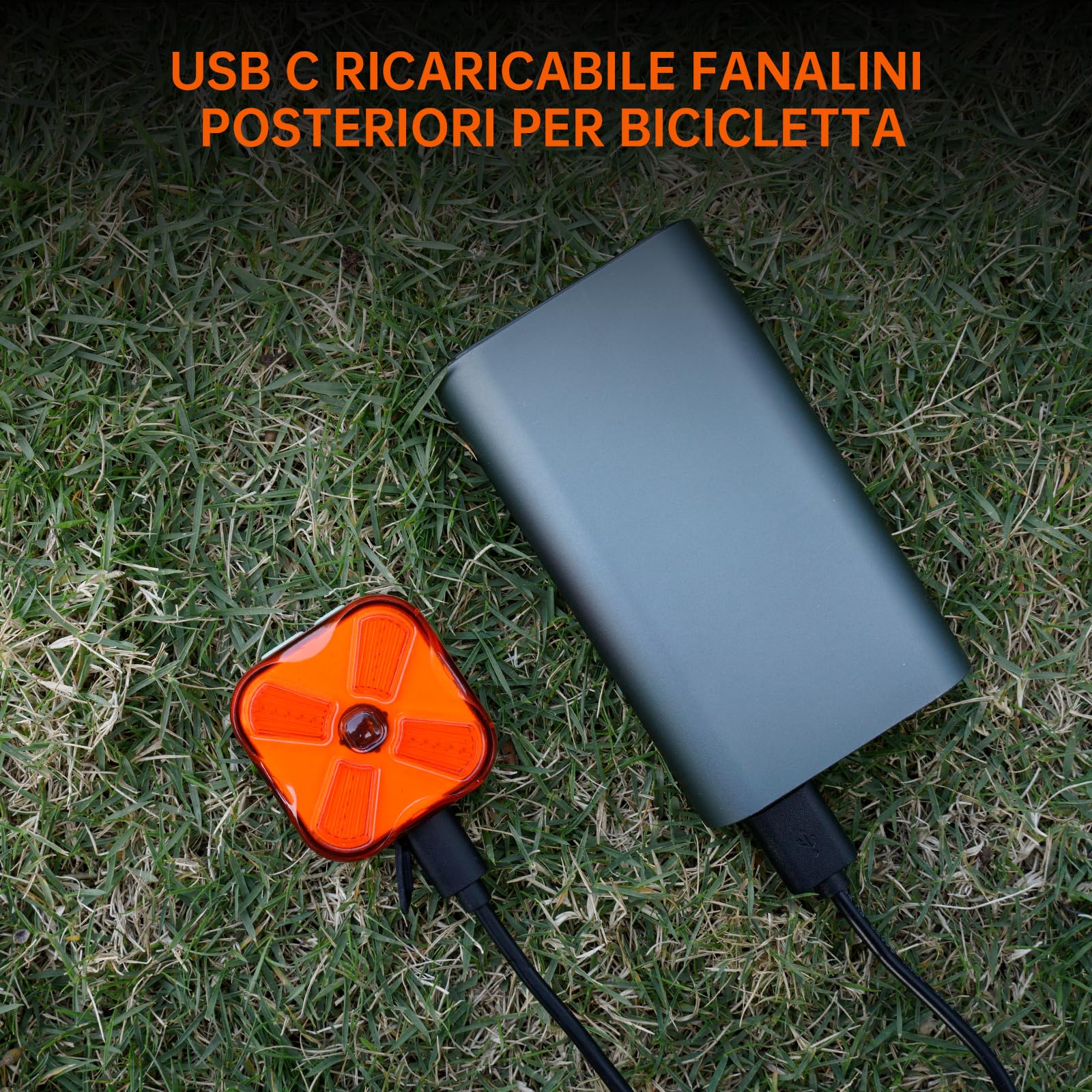 RAVEMEN CLO6 Fanalini Posteriore per Bicicletta,50 Lumen 7 modalità Luce del Freno,Luce di Avvertimento con sensore di frenata e sensore di Luce,USB-C Ricaricabile Impermeabile IPX6