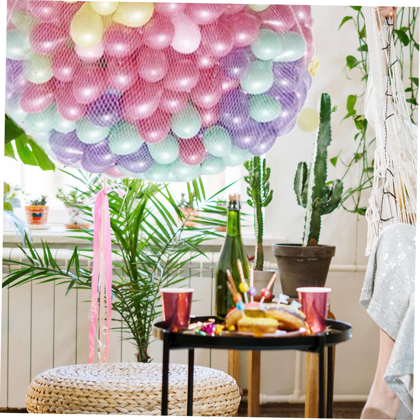 Rete per Rilascio Palloncini Grande 500 Pezzi in Plastico Bianco