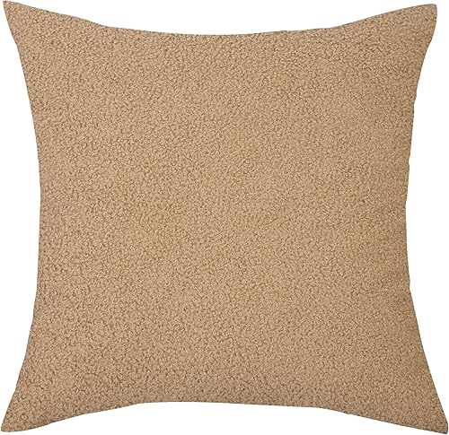 Miniatura 6 de TangDepot Paquete de 2 fundas de almohada lujosas de imitación de piel de oveja sintética, fundas de almohada cuadradas, fundas de almohada