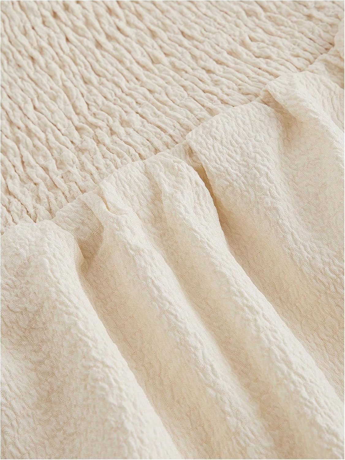 Women's Bow Front Mini Skirt High Shirred Waist Layered Ruffle Hem Short Cake Skirts - Image 3