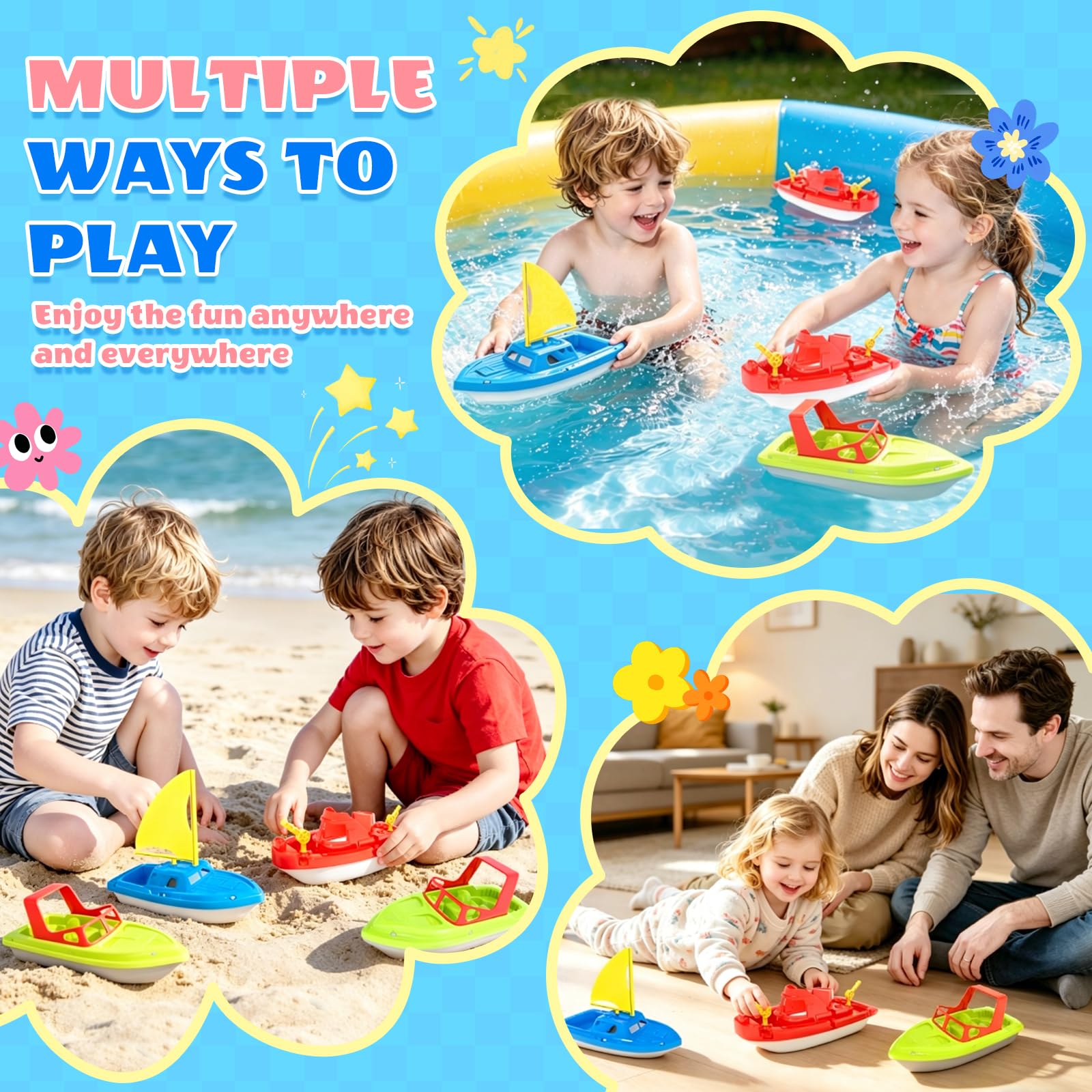 Toddler Boat Fleet - Water Toys for Bath & Pool -5