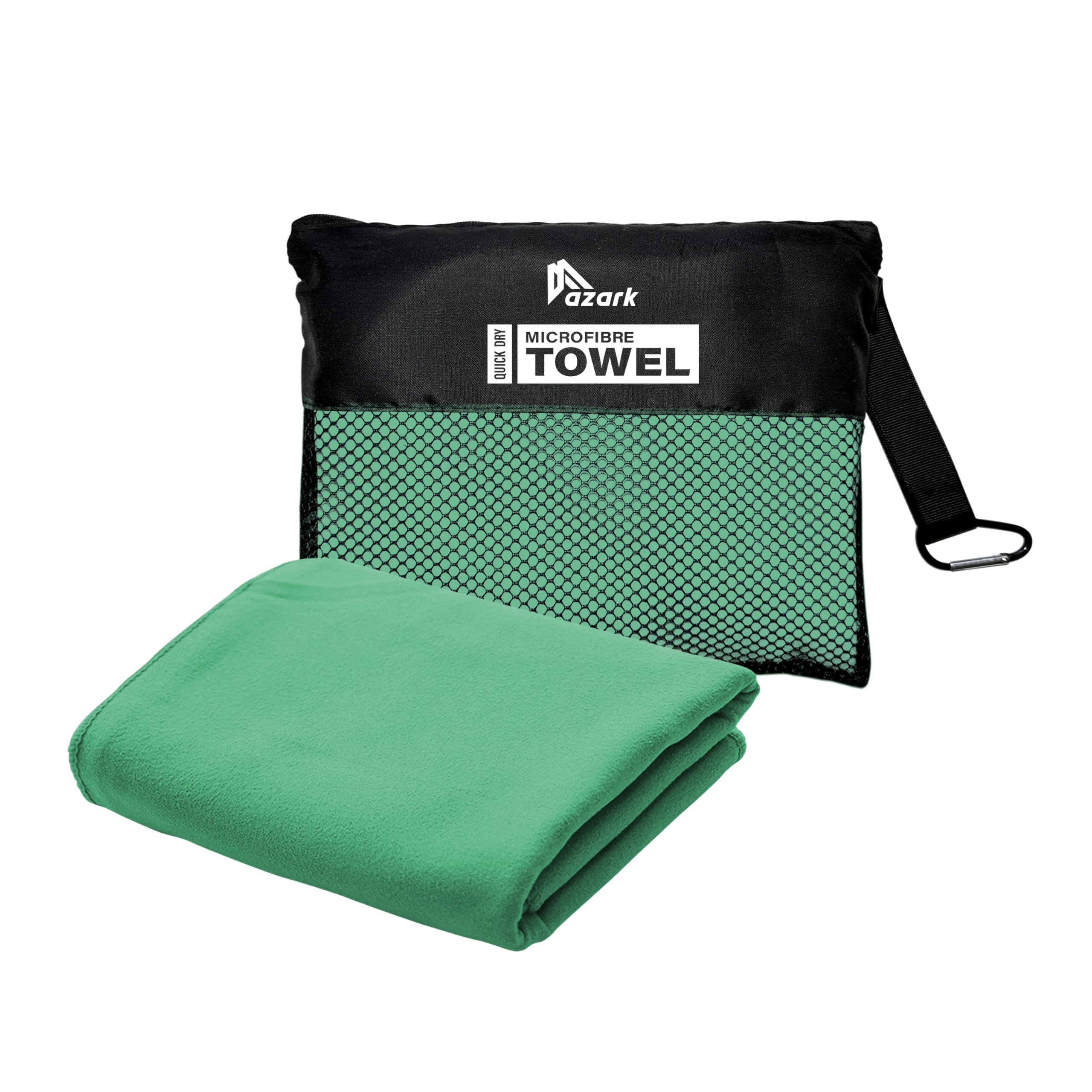 azark Microfibre Towel – Quick Dry, Lightweight & Super Absorbent – Gym, Travel, Yoga, Camping & Beach – Soft & Durable – Multiple Sizes (Mint Green, X Large)