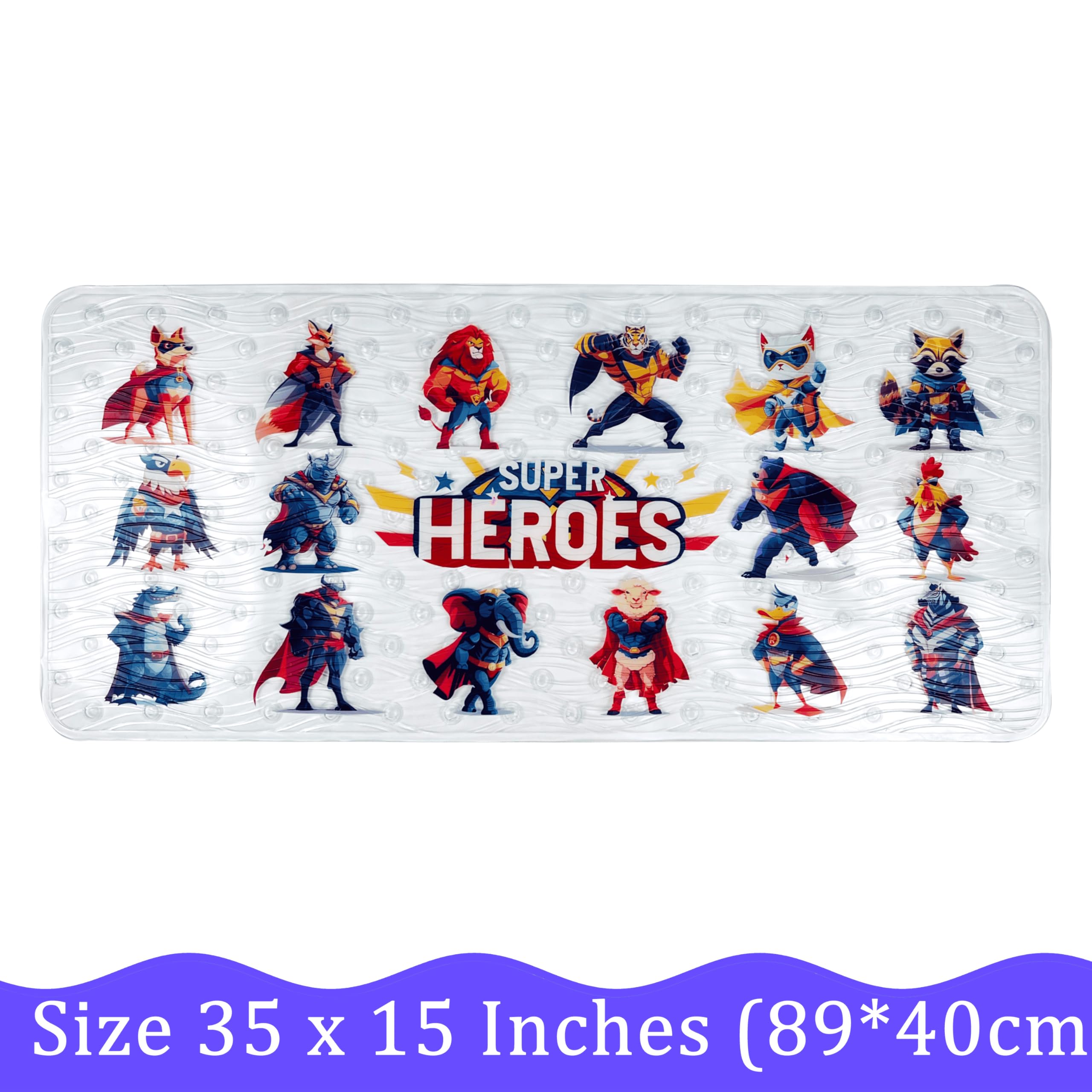 Non-Slip Bath Mat for Toddlers Cartoon Anti-Slip Bathtub Mat, Safe and Fun Kids Tub Mat - Image 3