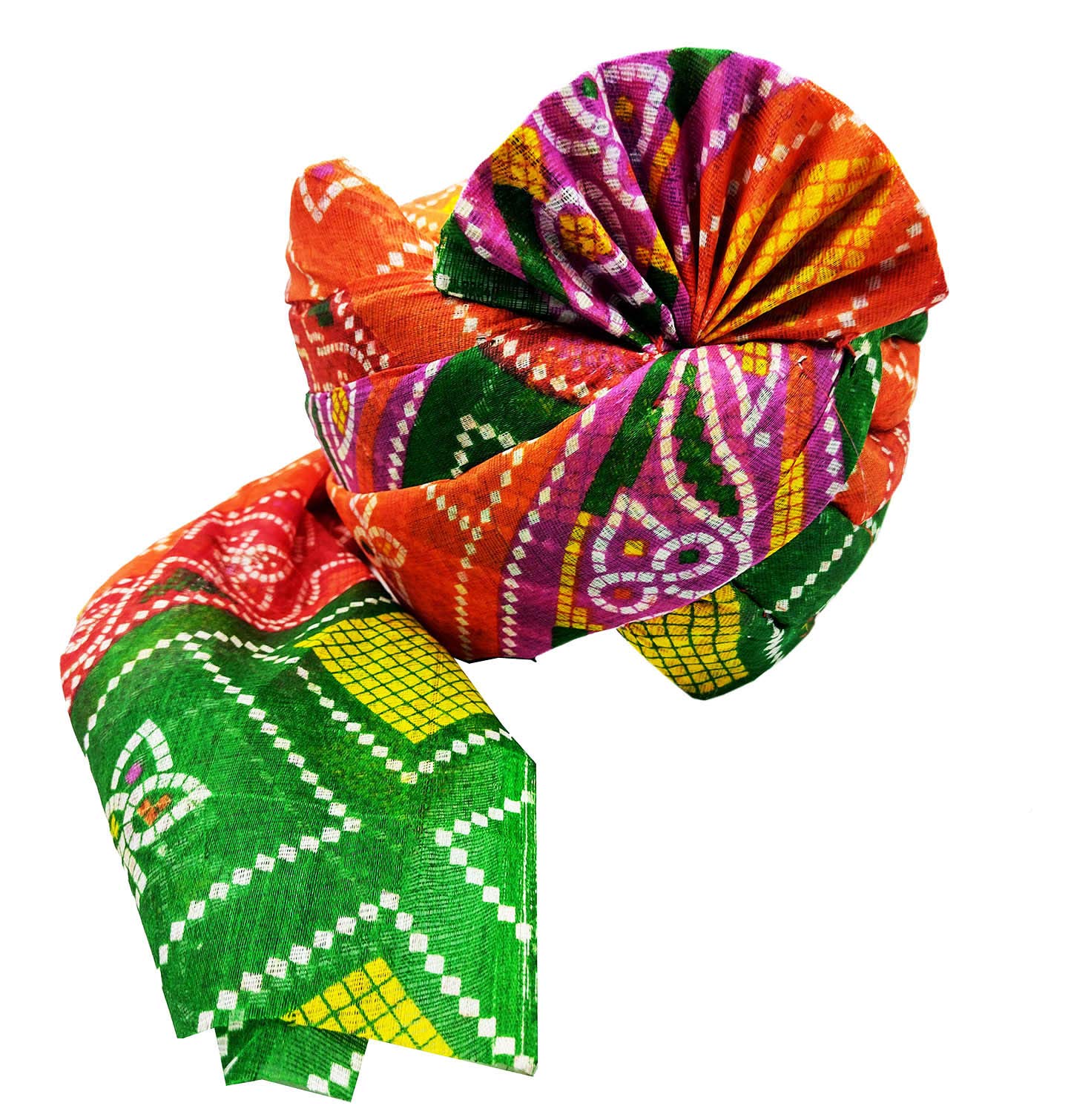 brown leaf Rajasthani Traditional Cotton Bandhani Safa Turban Pug Pagdi For Men's Ethanic Wear
