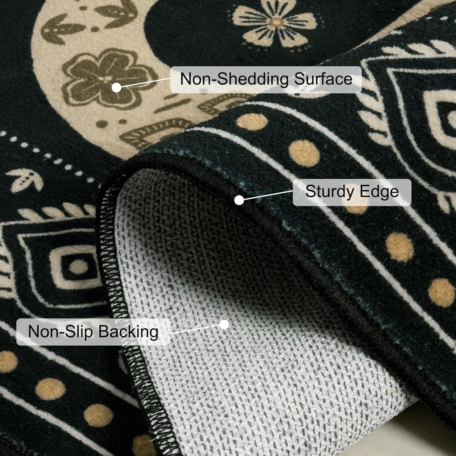 MOSISO 4x6 Area Rug for Living Room, Soft Non-Slip Twin Snakes and Flowers Low Pile Carpet, Faux Wool Rectangular Washable Floor Mat for Home Decor Bedside Bedroom Diningroom, Green