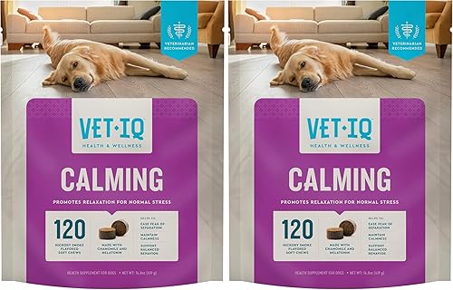 Miniatura 14 de VetIQ Suplemento calmante de apoyo para perros, masticables calmantes que ayudan a controlar el estrés y promover la relajación, alivio