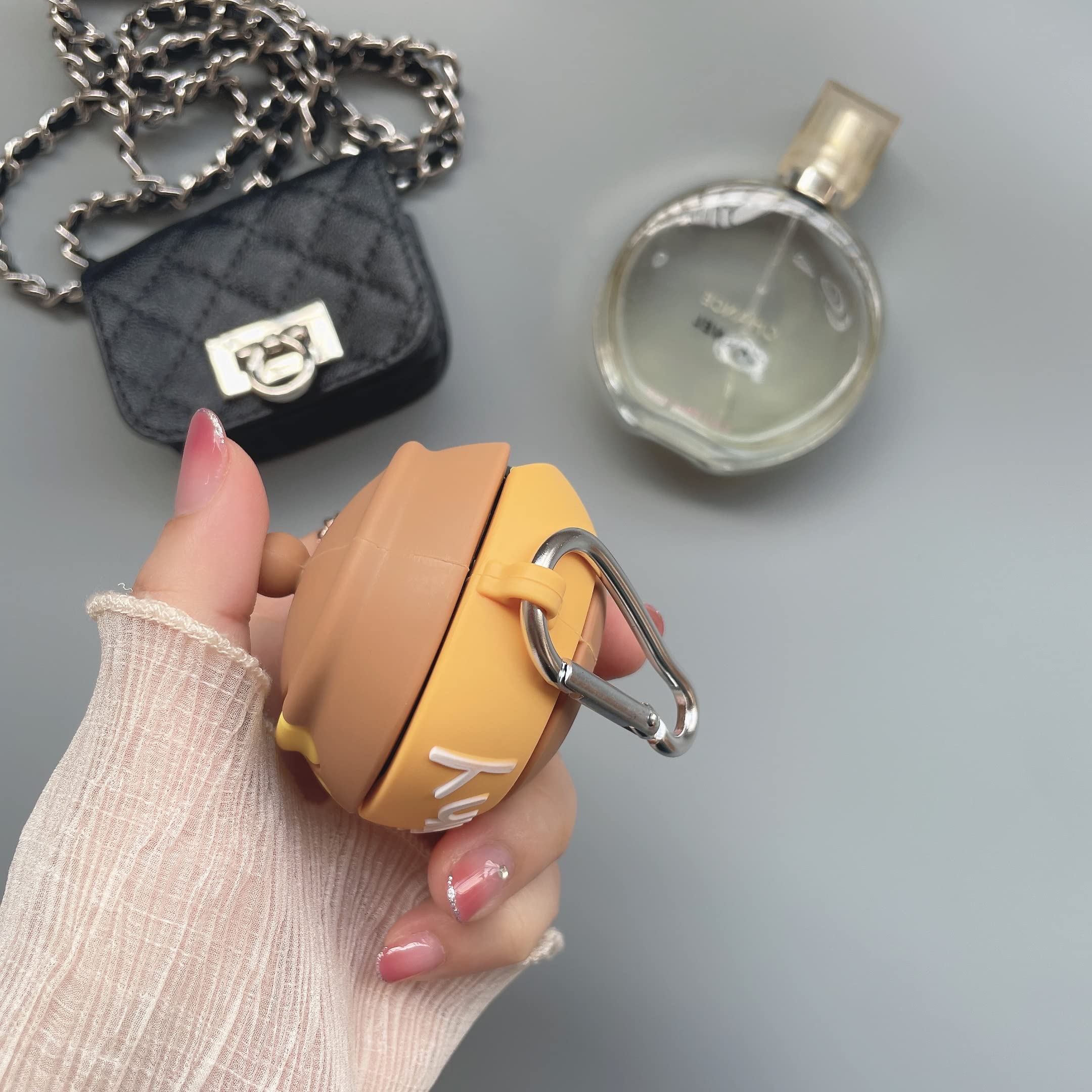 Silikon-Ohrhörer-Hülle mit Schlüsselanhänger, entworfen für Samsung Galaxy Buds2 Pro (2022), Galaxy Buds 2 (2021), Galaxy Buds Pro (2021), Galaxy Buds Live (2020) (Hunny) - 4