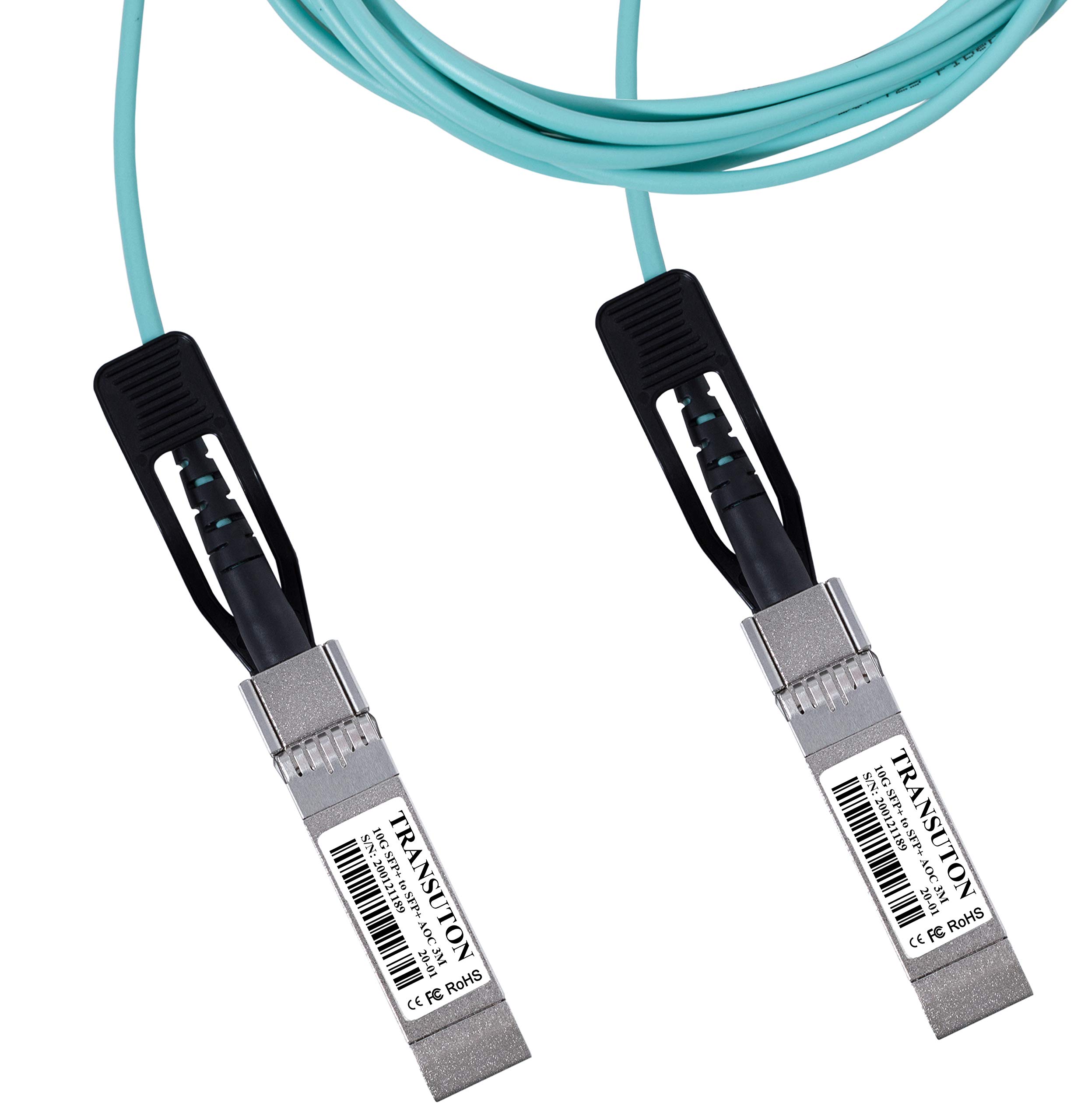 Kabel 10G SFP+ AOC | 10 GBASE SFP+ do SFP+ aktywny światłowód 10 Gb/s SFP Plus/Mini GBIC/kabel modułu nadawczo-odbiorczego kompatybilny z Arista AOC-S-S-10G-15M 15 m