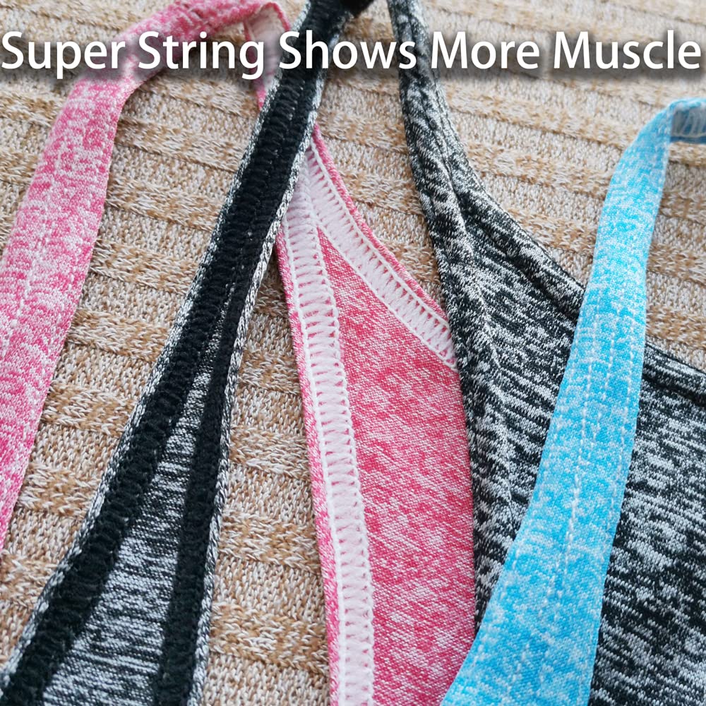 Stringer - Camiseta sin mangas para culturismo, corte bajo, gimnasio, entrenamiento, poliéster elástico, secado rápido